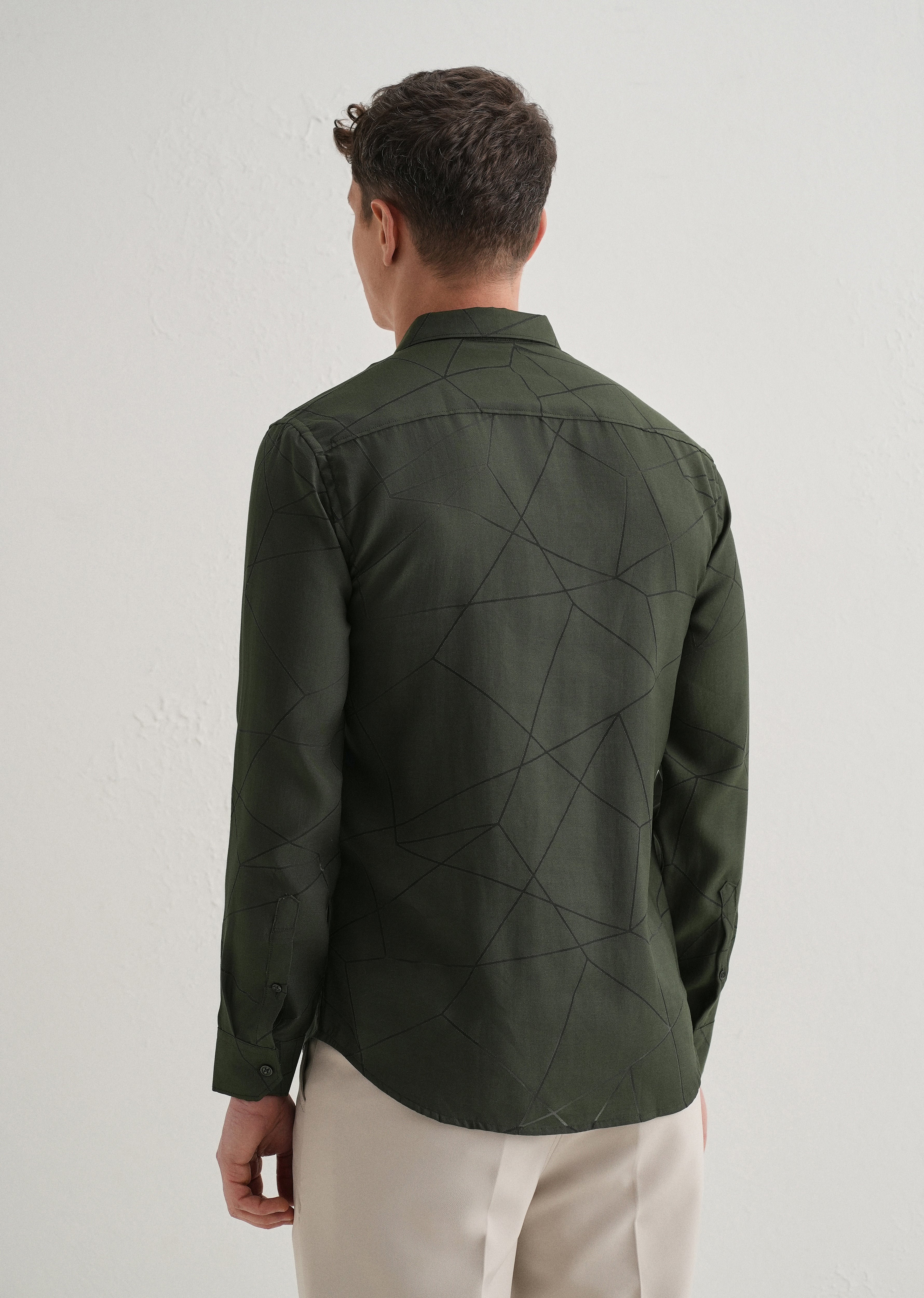 Dark Olive Laser Cut Shirt