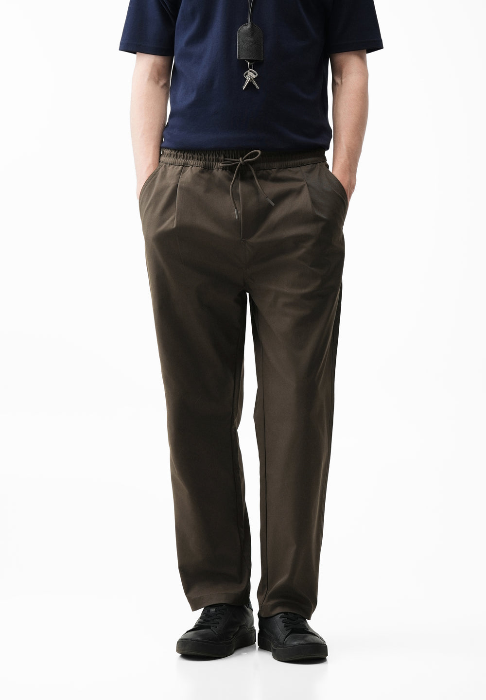 Dark Olive Relaxed Drawstring Trouser