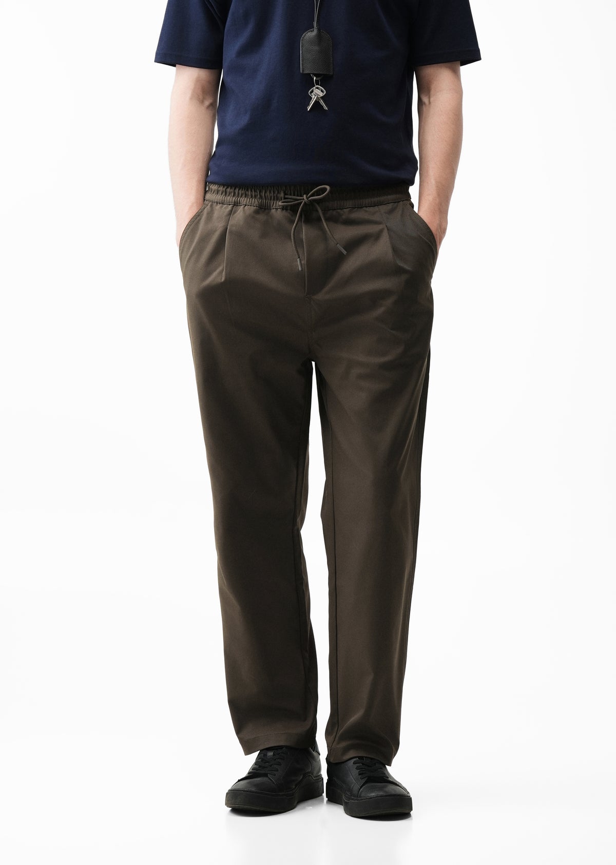Dark Olive Relaxed Drawstring Trouser