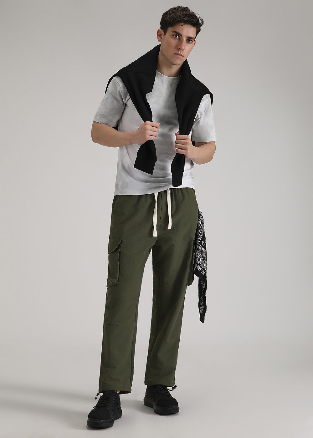 Dark Olive Relaxed Fit Track Pant