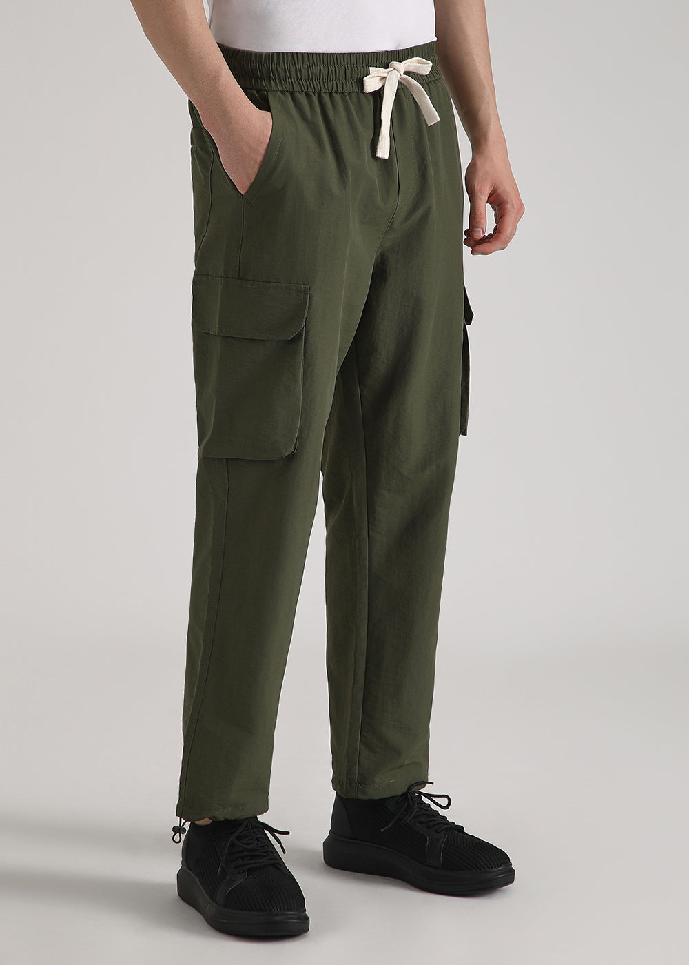 Dark Olive Relaxed Fit Track Pant