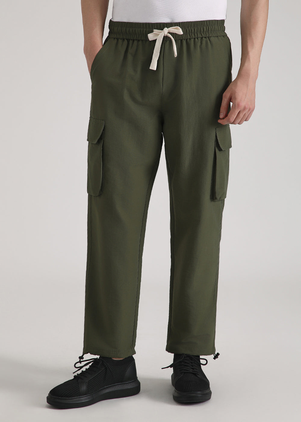 Dark Olive Relaxed Fit Track Pant