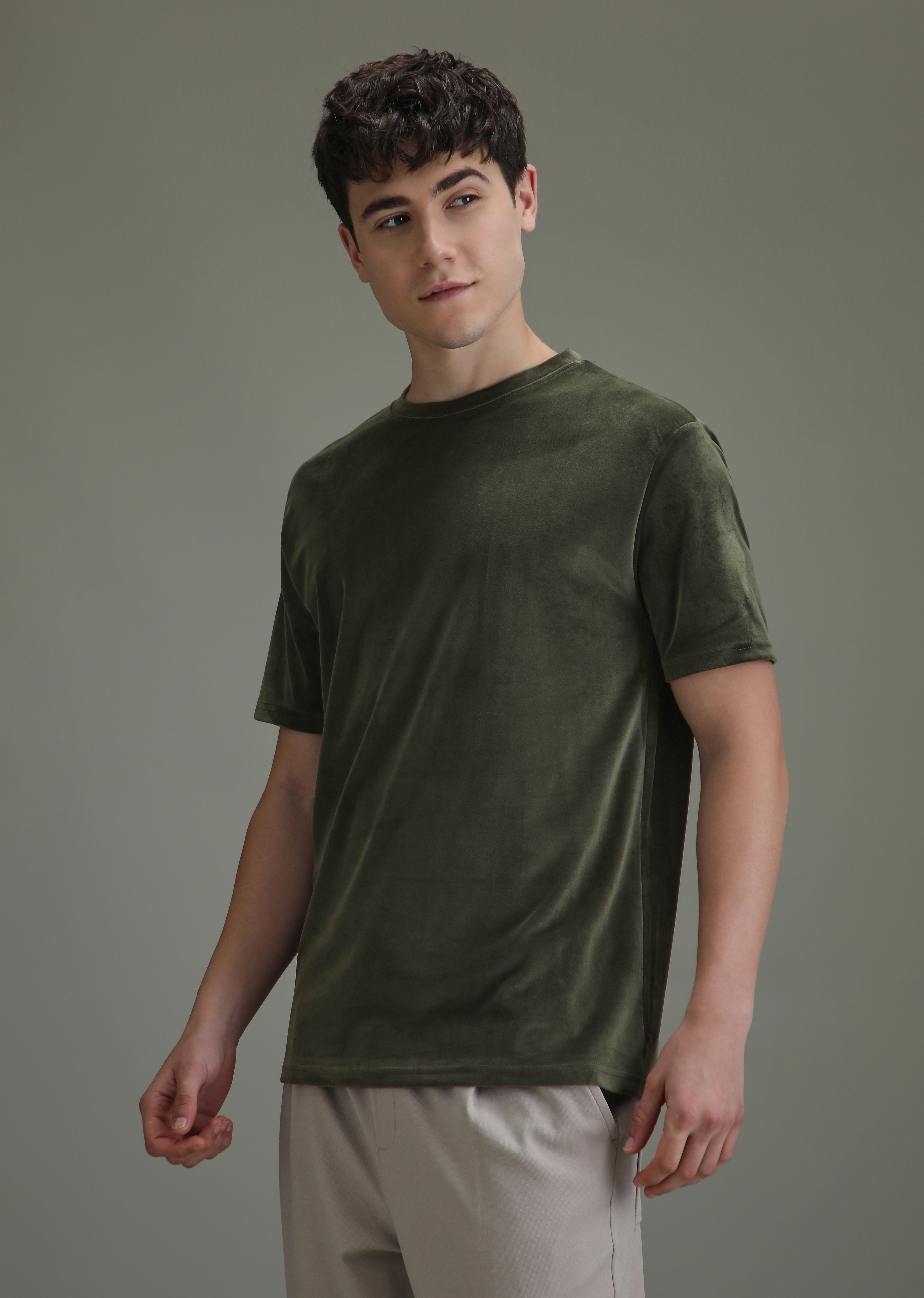 Dark Olive Suede T-shirt