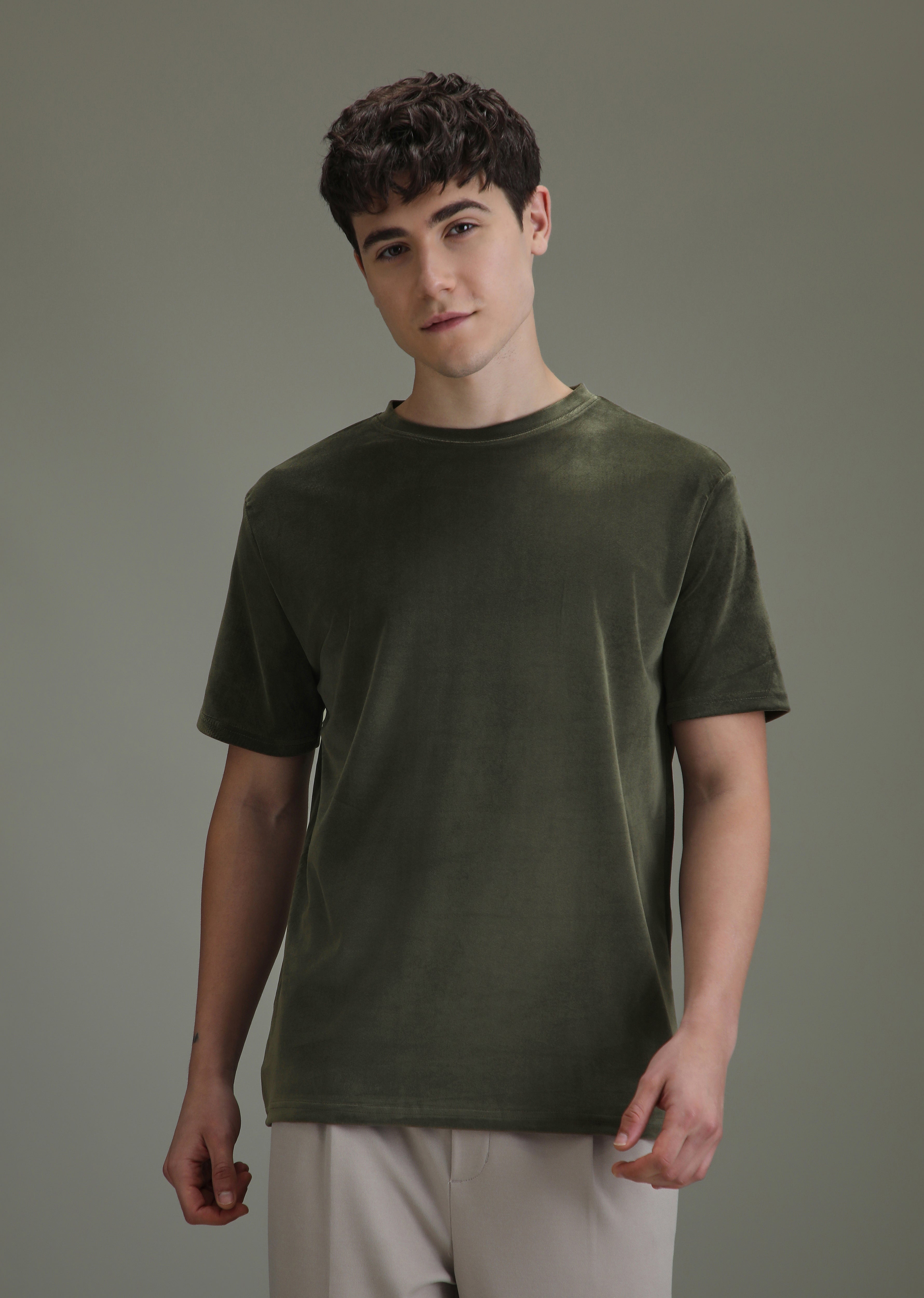 Dark Olive Suede T-shirt