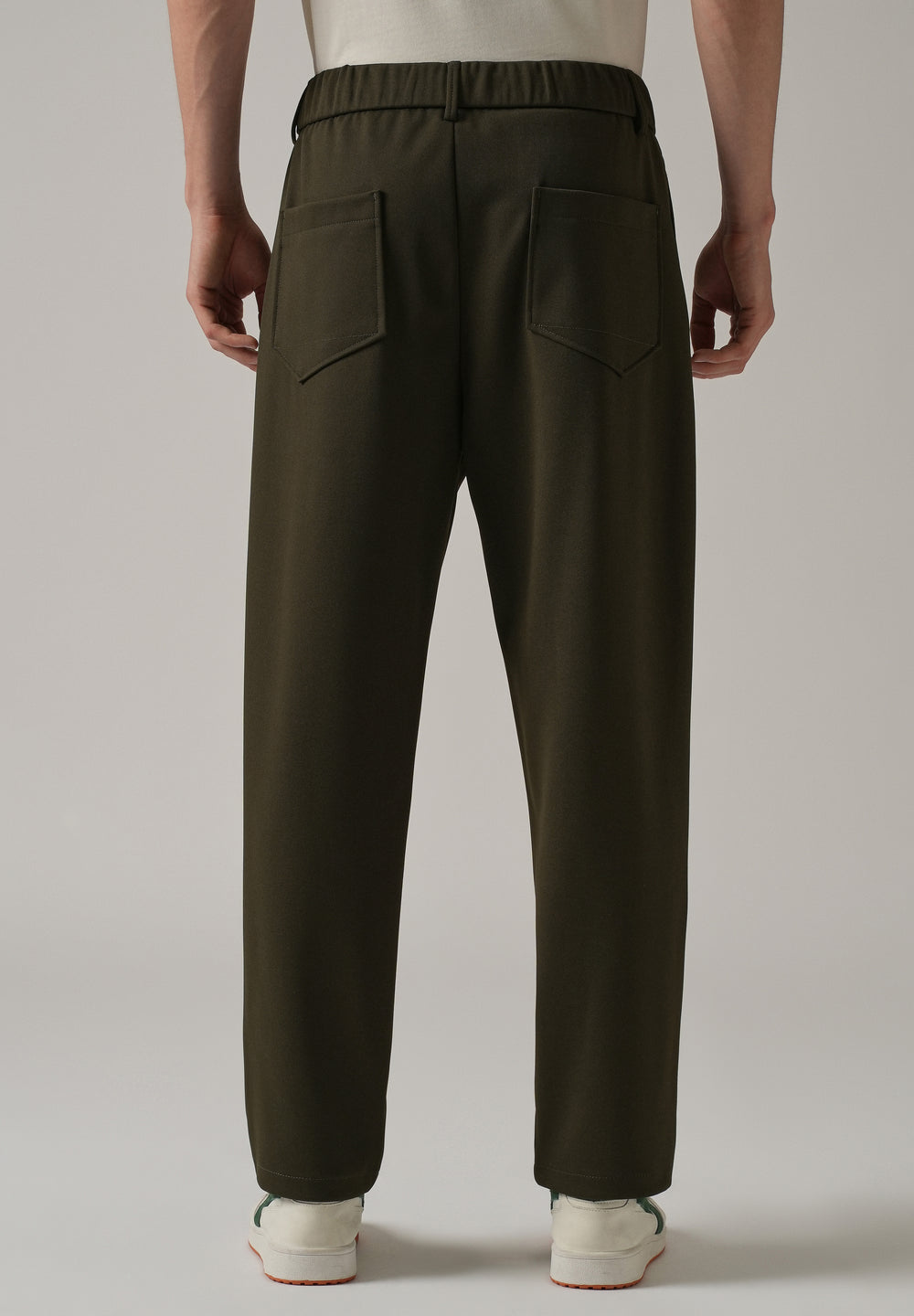 Dark Olive Textured Stretch Pant