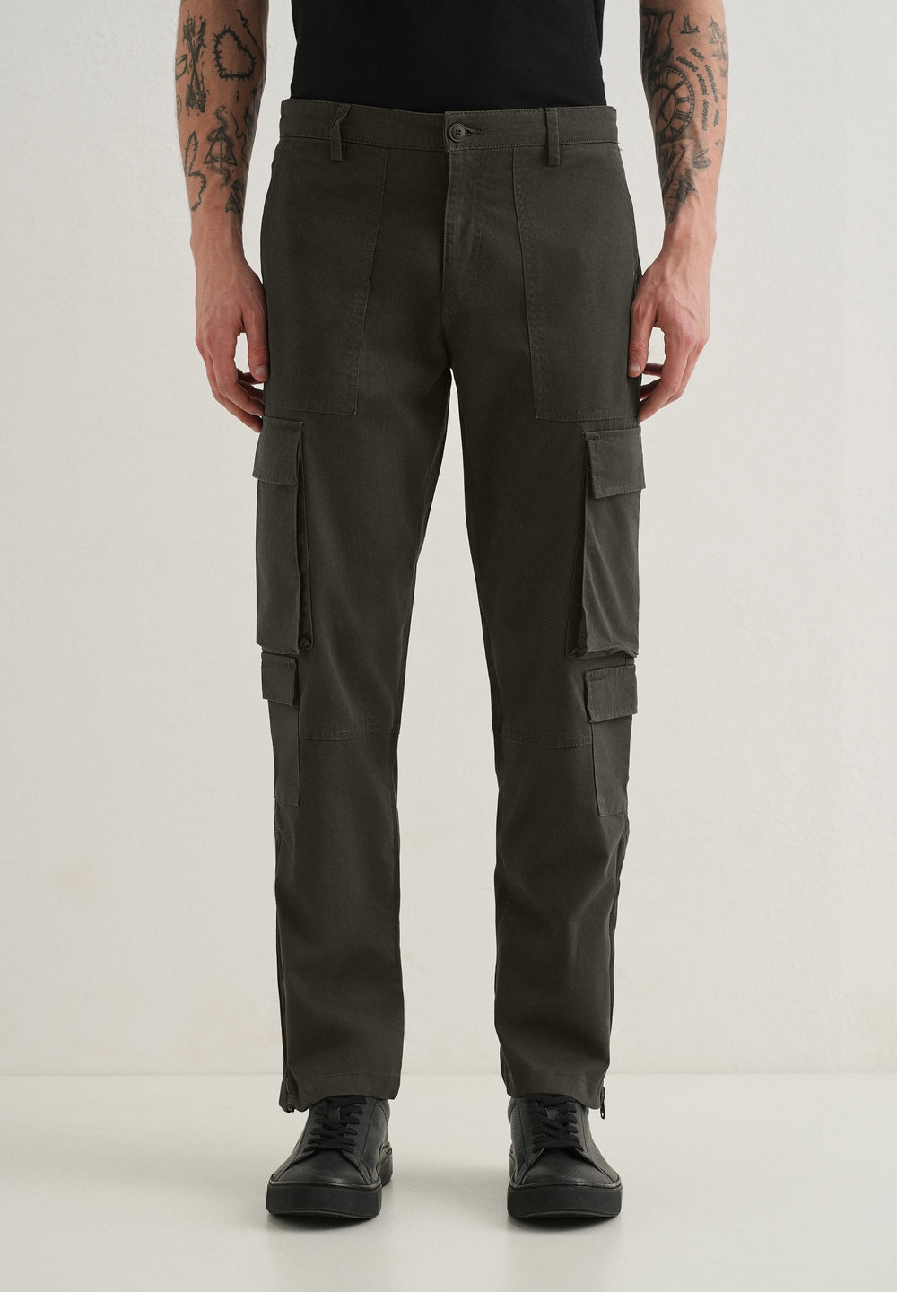 Dark Olive Zipper Cargo Pant