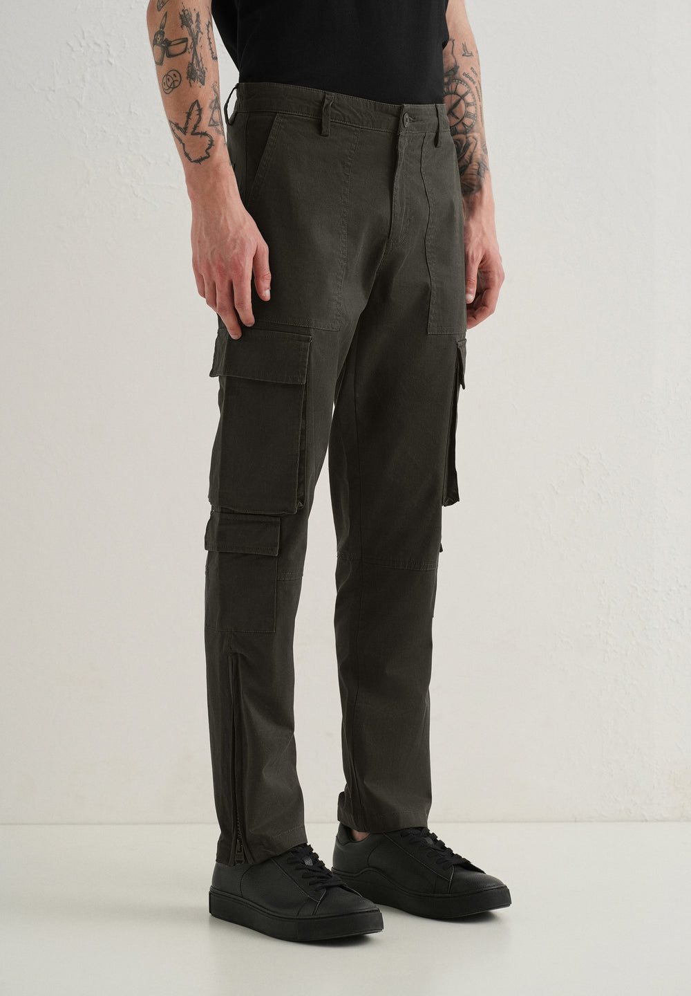 Dark Olive Zipper Cargo Pant