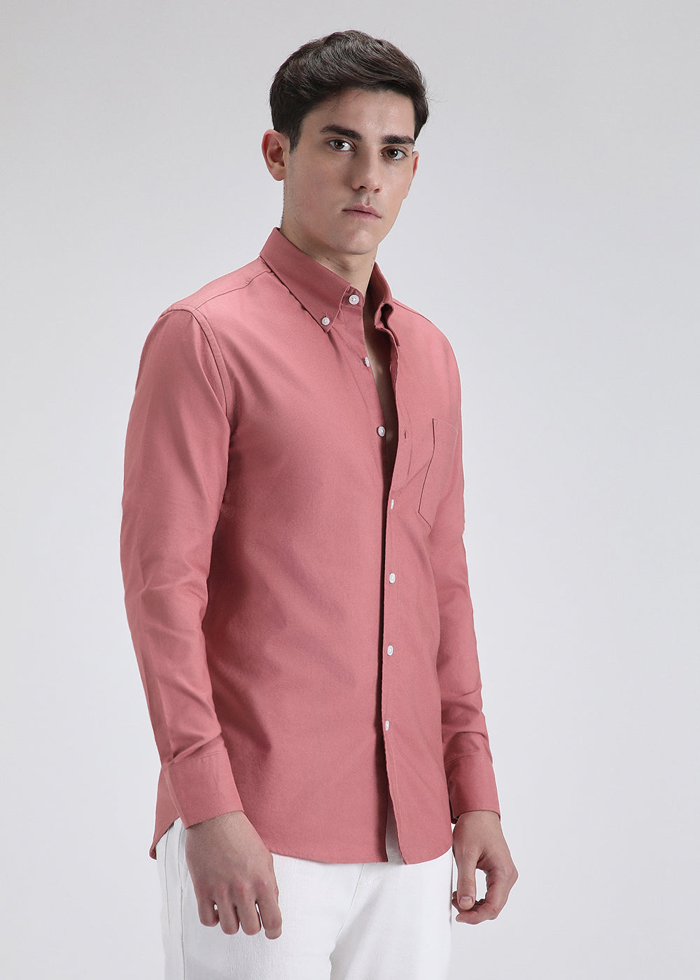 Dark Peach Cotton Oxford Shirt