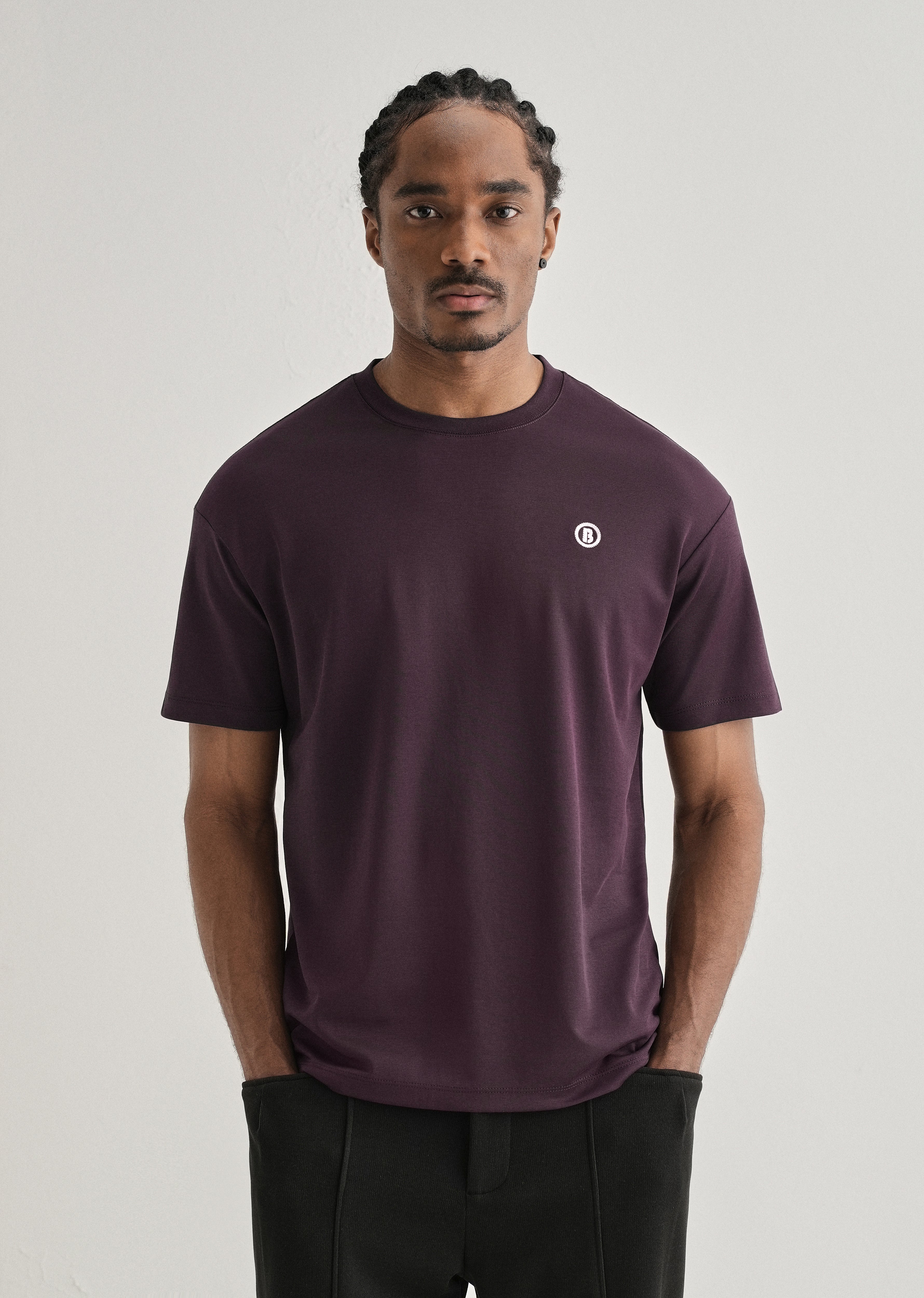 Dark Purple Crew Neck T-shirt