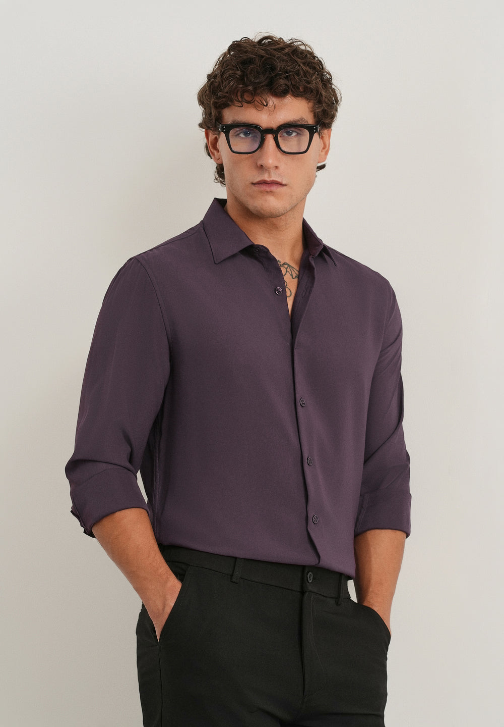 Dark Purple Fluid Soft Shirt