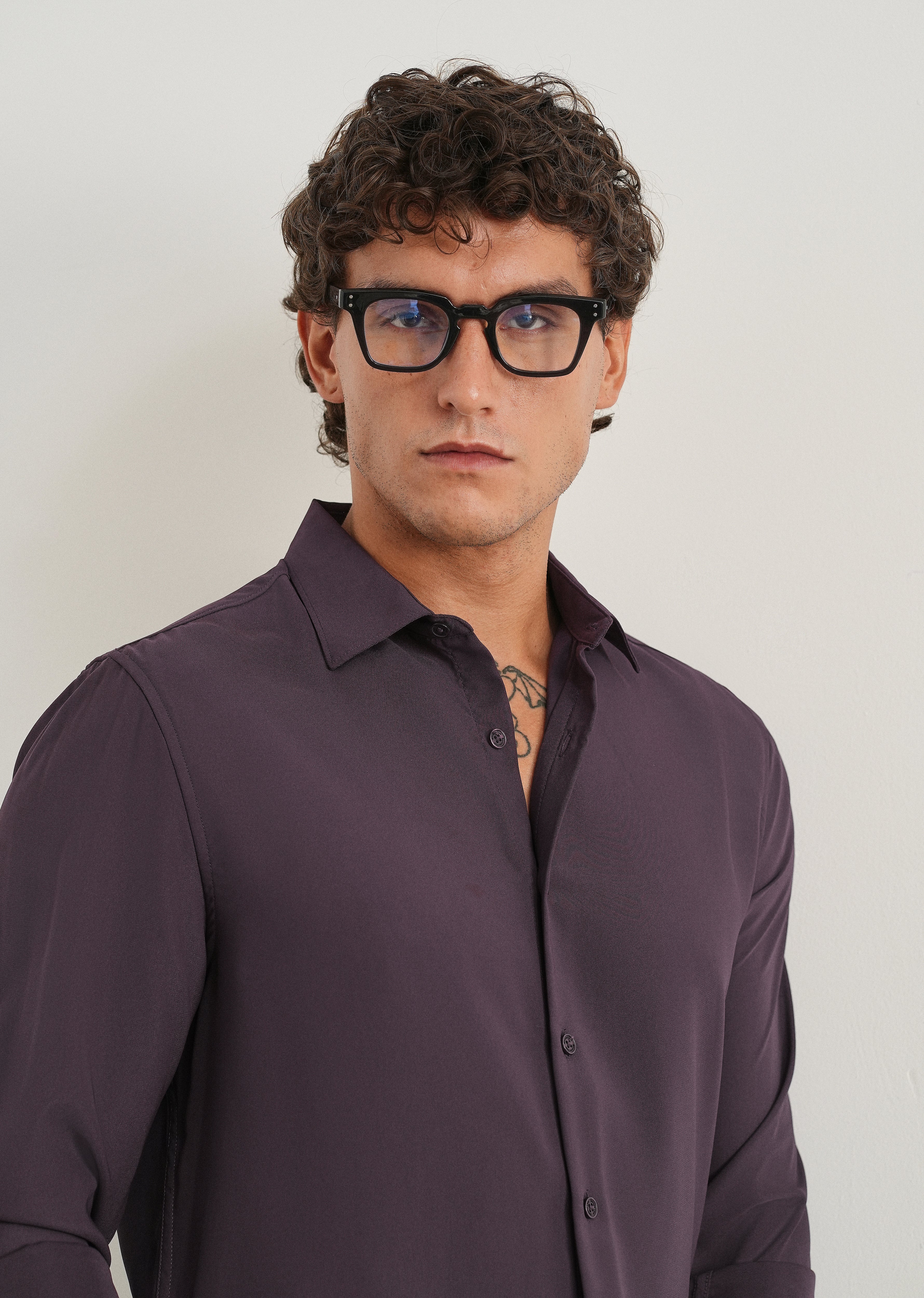 Dark Purple Fluid Soft Shirt