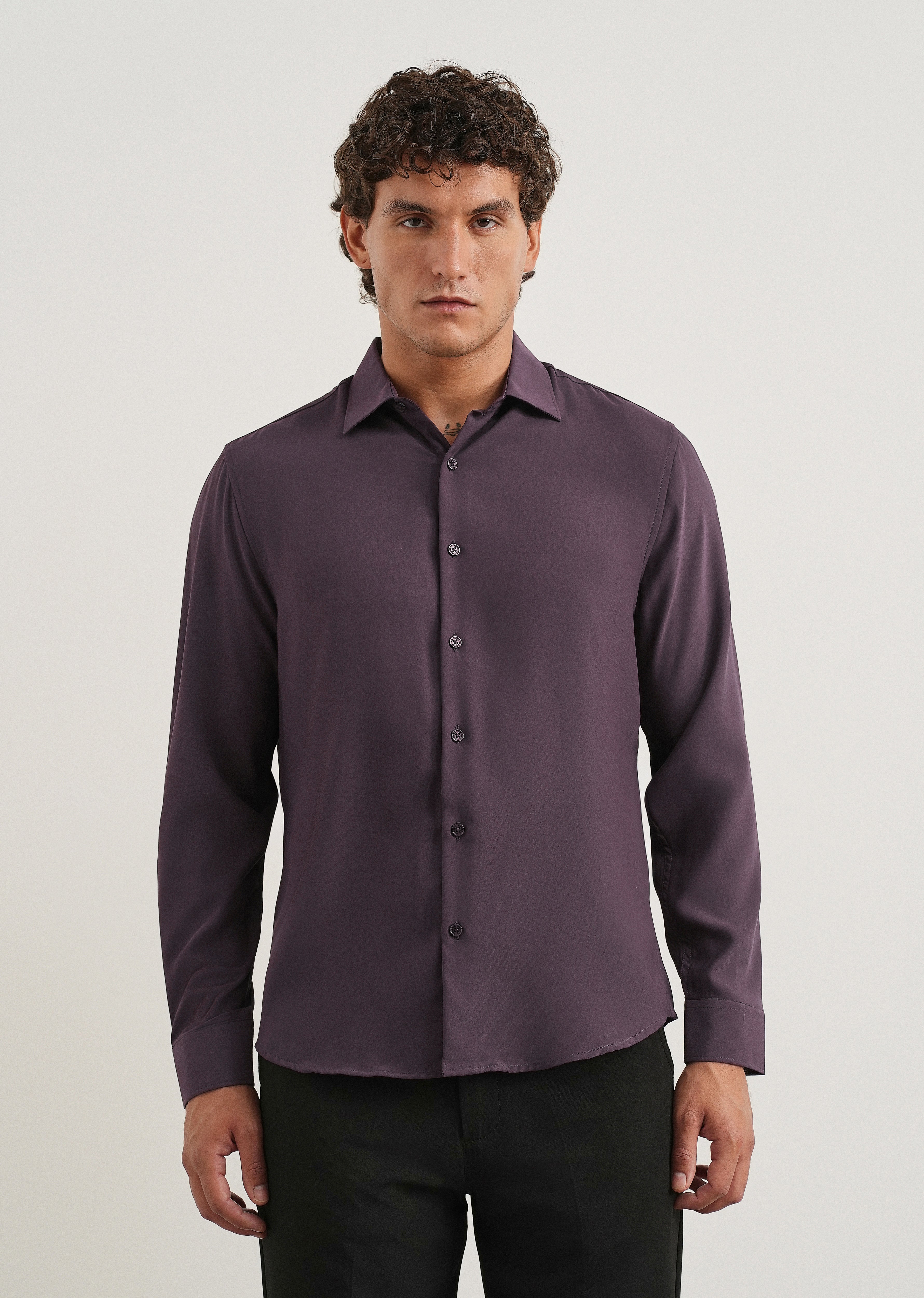 Dark Purple Fluid Soft Shirt