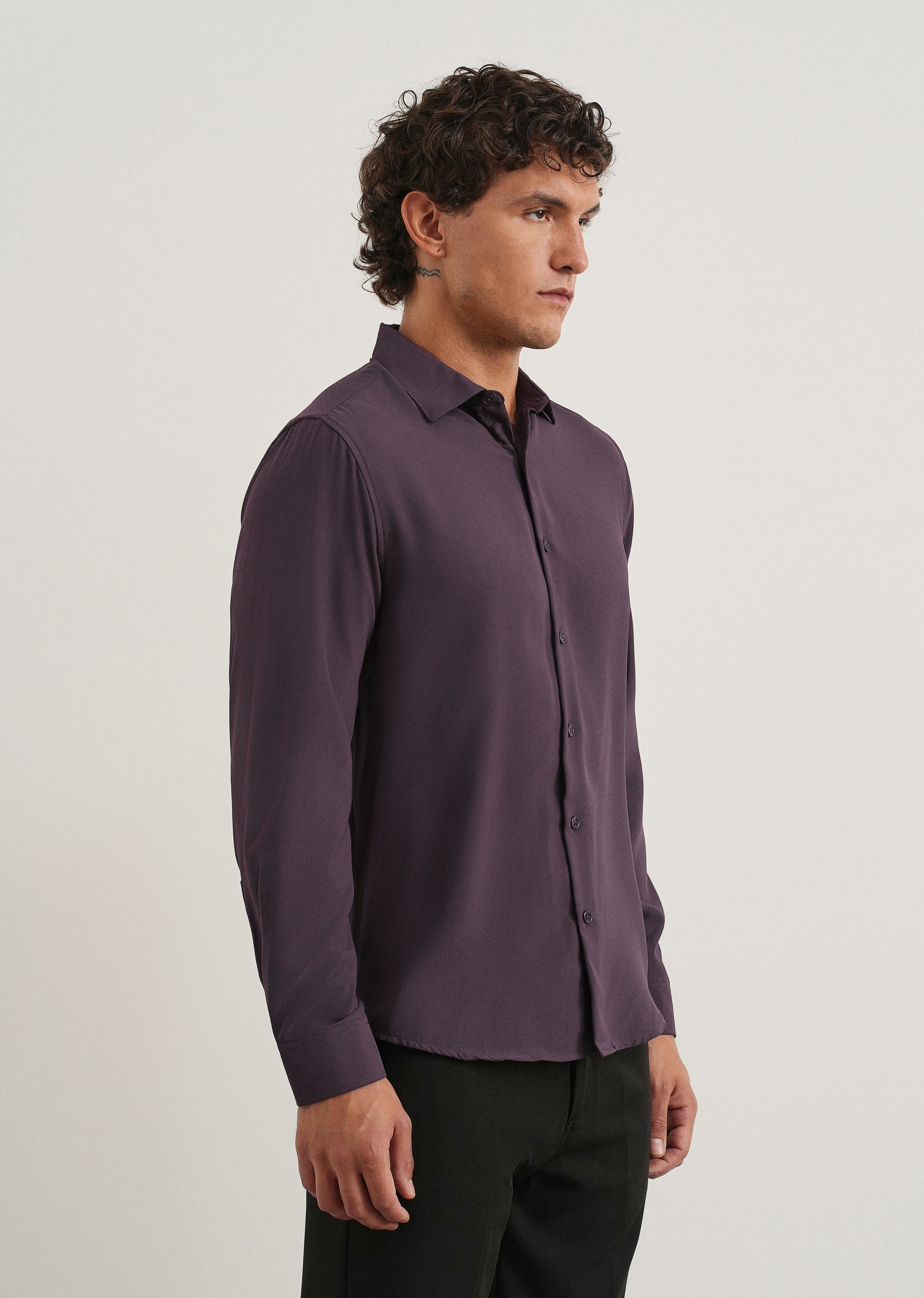 Dark Purple Fluid Soft Shirt