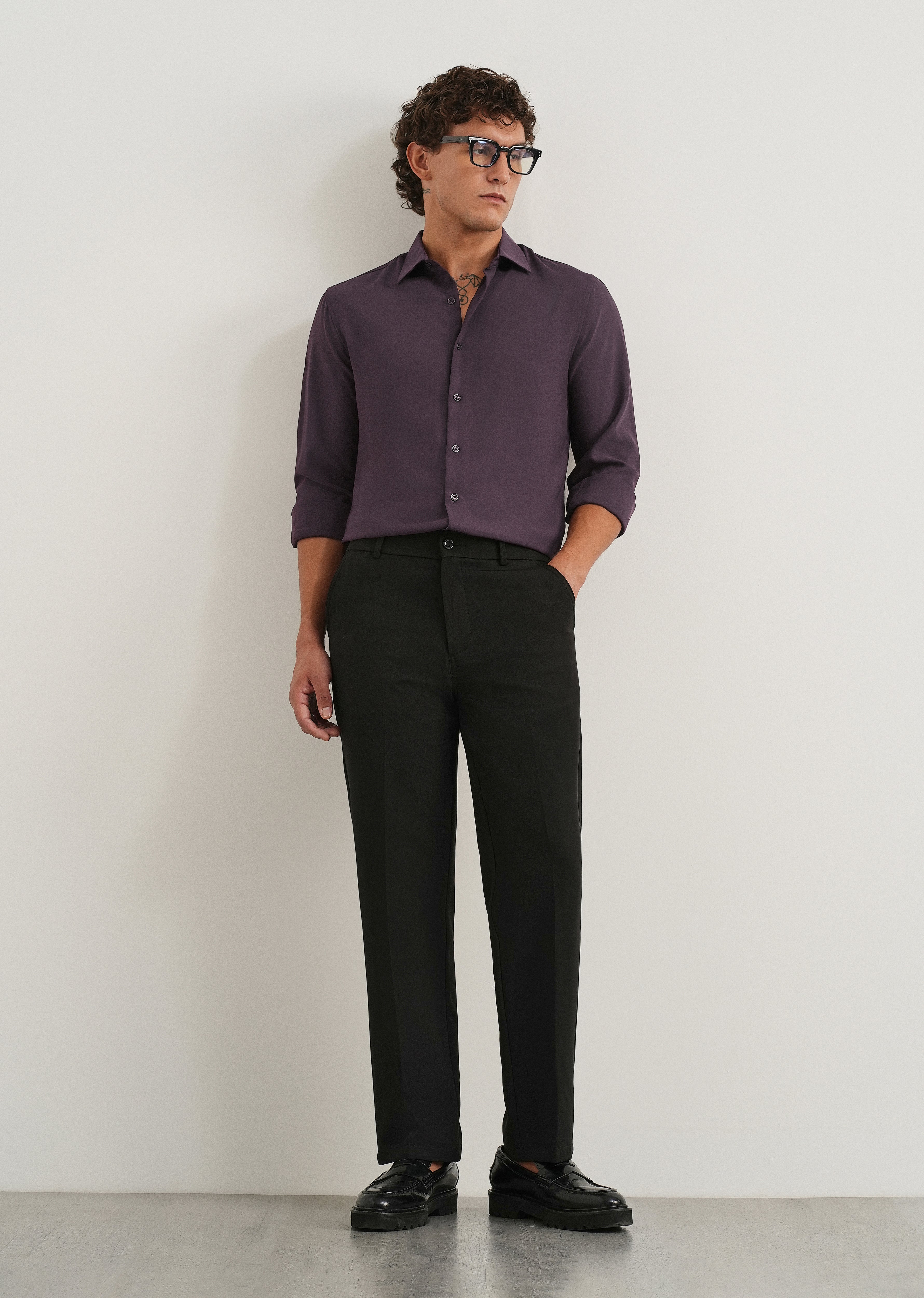 Dark Purple Fluid Soft Shirt