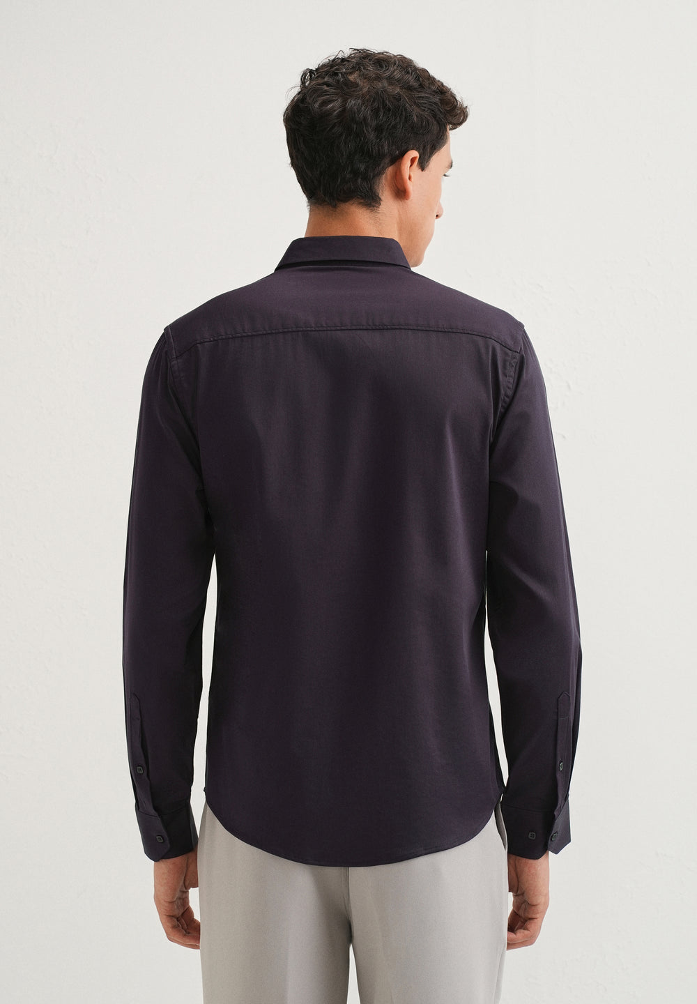 Dark Purple Front Panel Open Pleat shirt