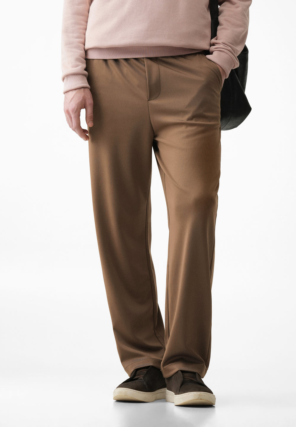 Dark Tan Elasticated Regular Fit Pant