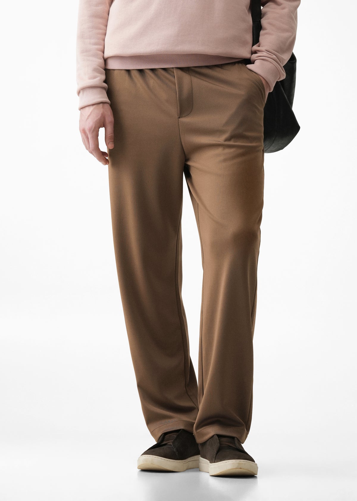 Dark Tan Elasticated Regular Fit Pant