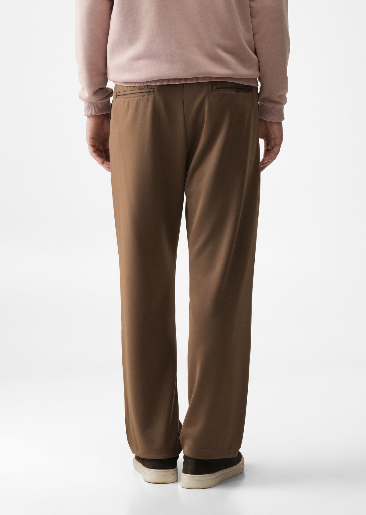 Dark Tan Elasticated Regular Fit Pant