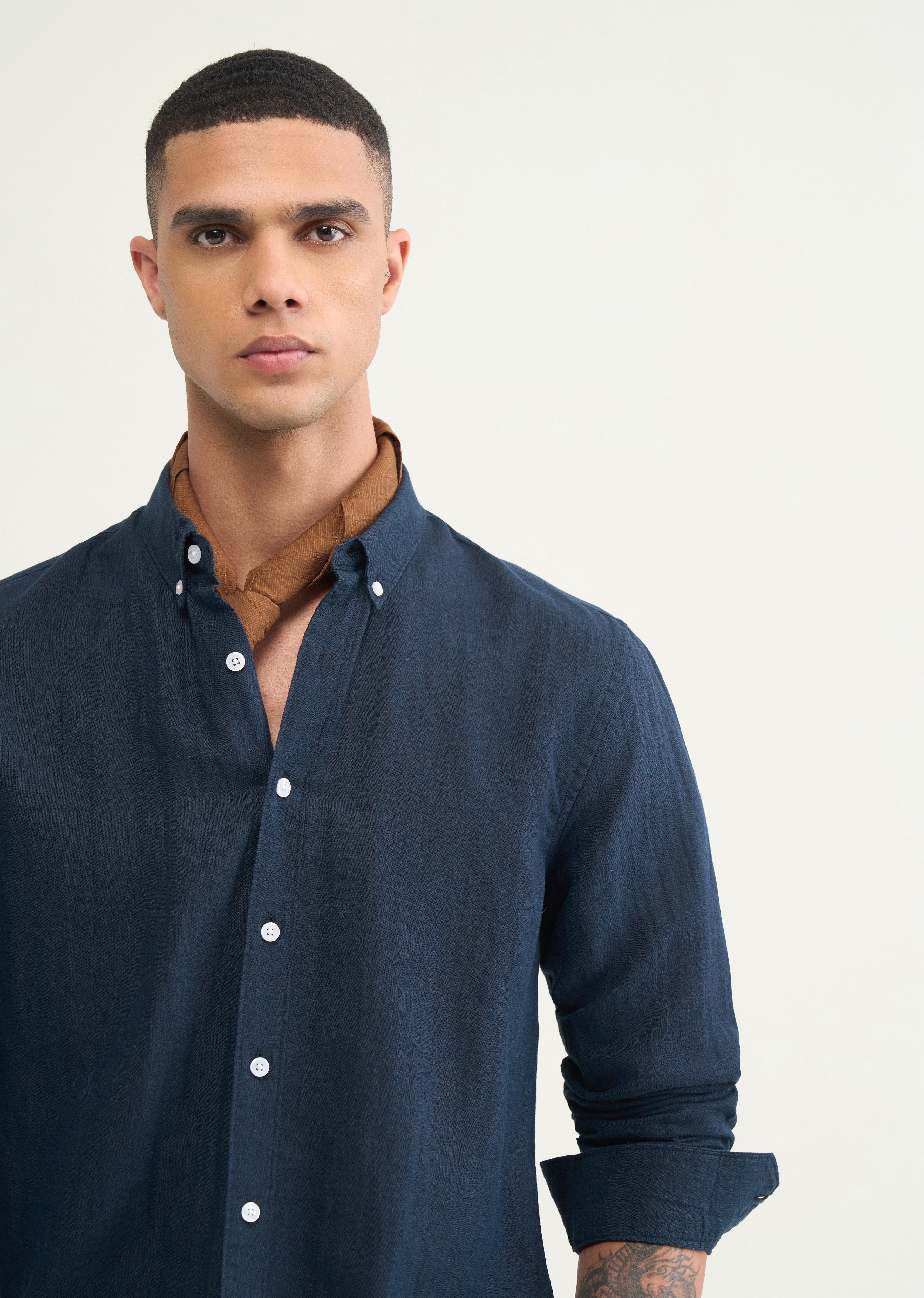 Dark Teal Hemp Cotton Shirt