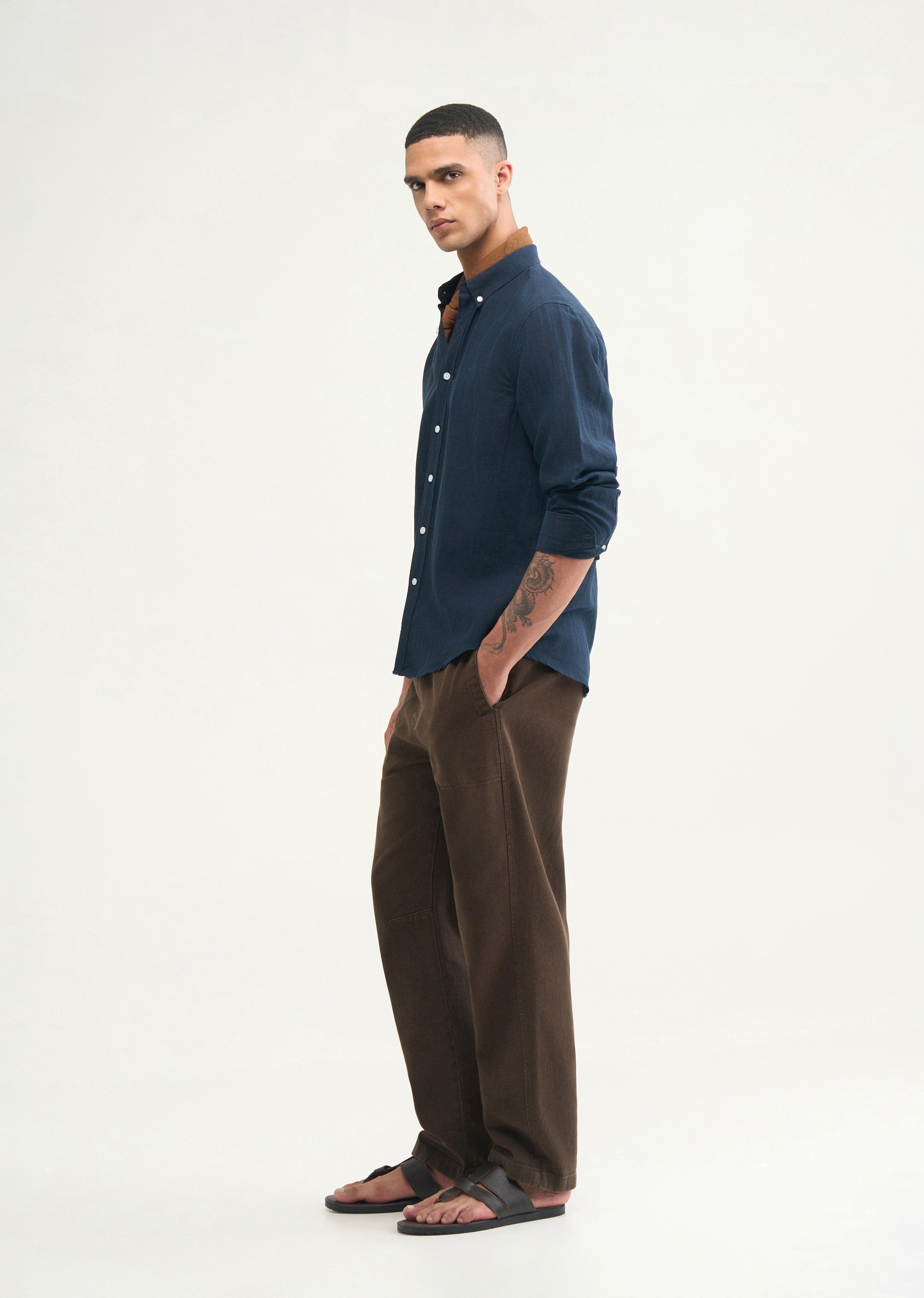 Dark Teal Hemp Cotton Shirt