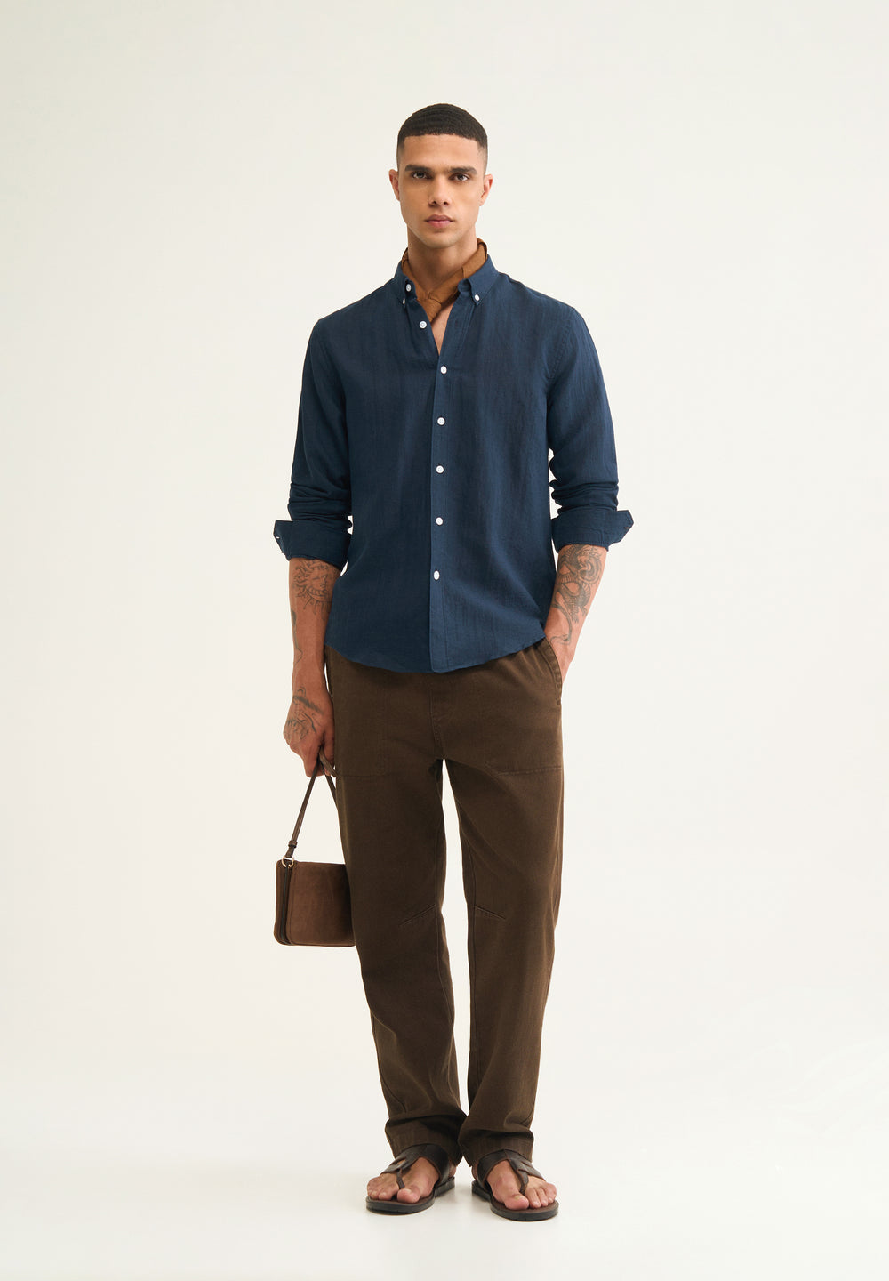 Dark Teal Hemp Cotton Shirt