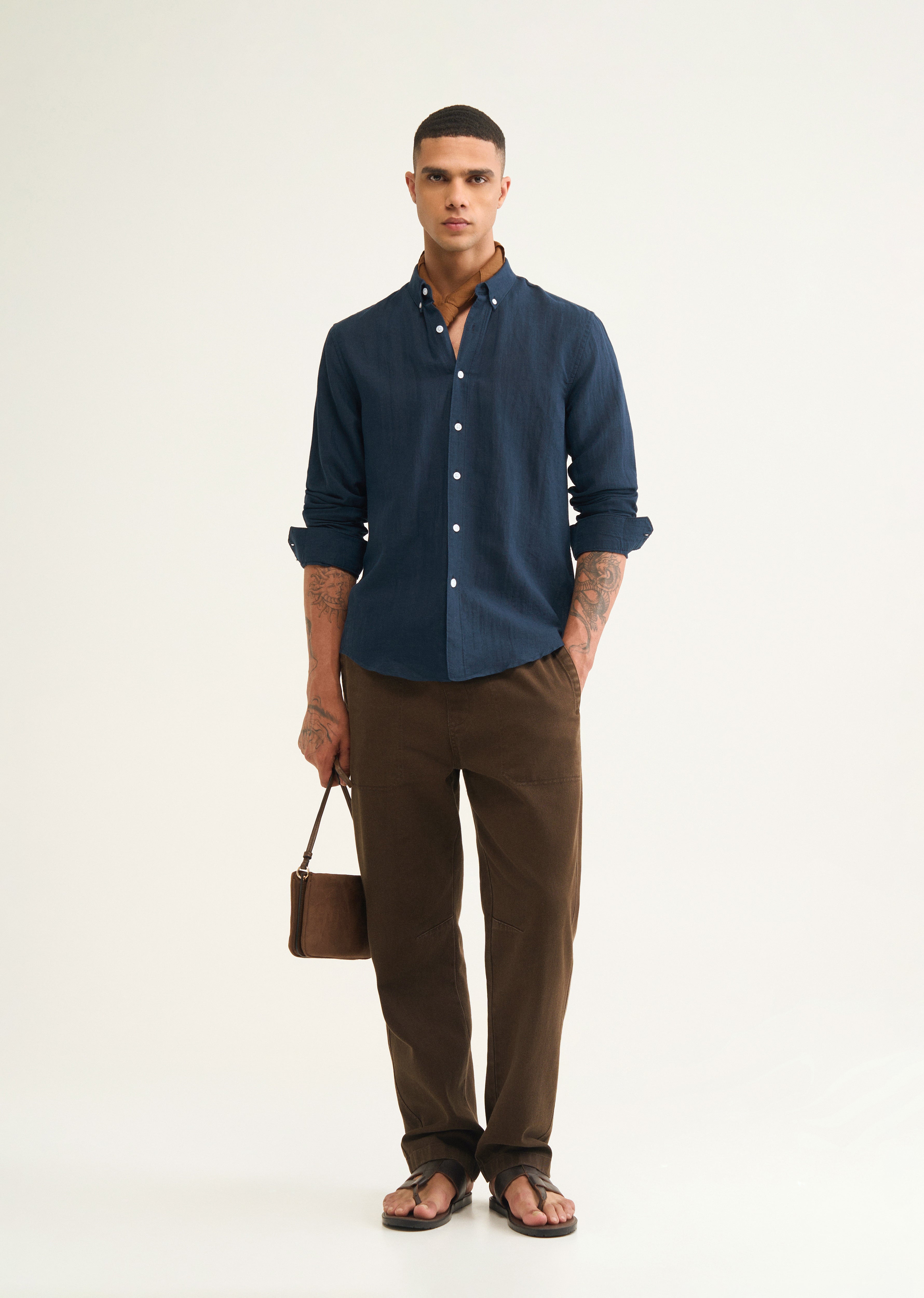 Dark Teal Hemp Cotton Shirt