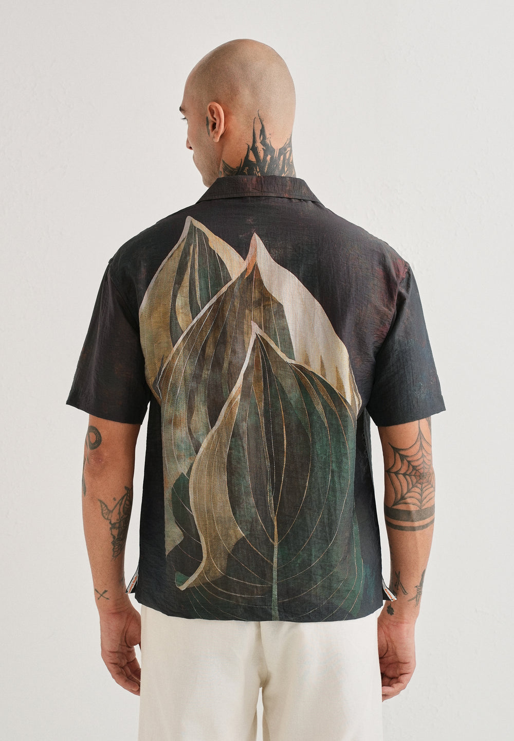 Dark Tropical Placement Print Shirt