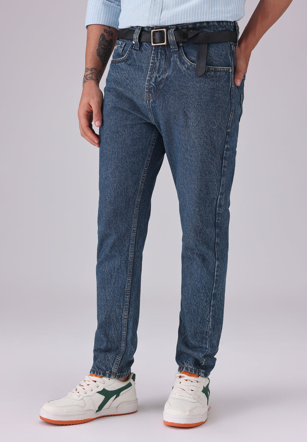 Dark Wash Carrot Fit Jeans