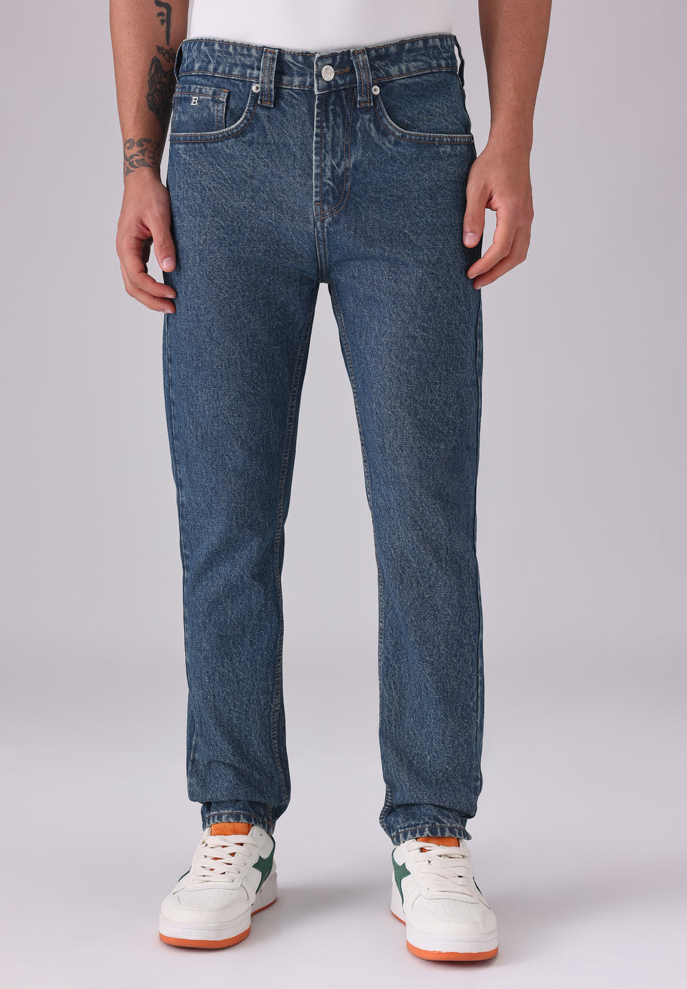 Dark Wash Carrot Fit Jeans