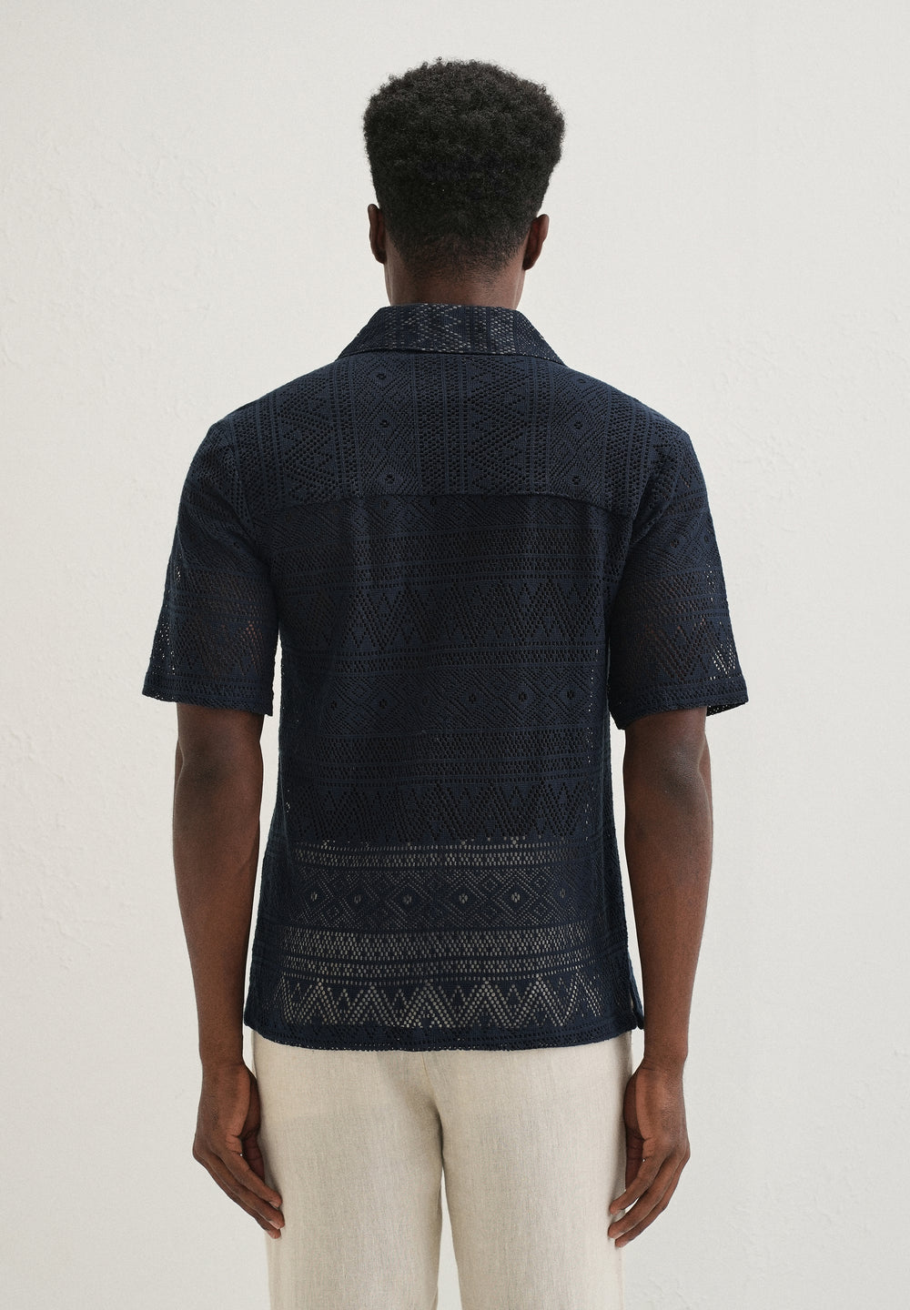 Dark Blue Crochet Shirt