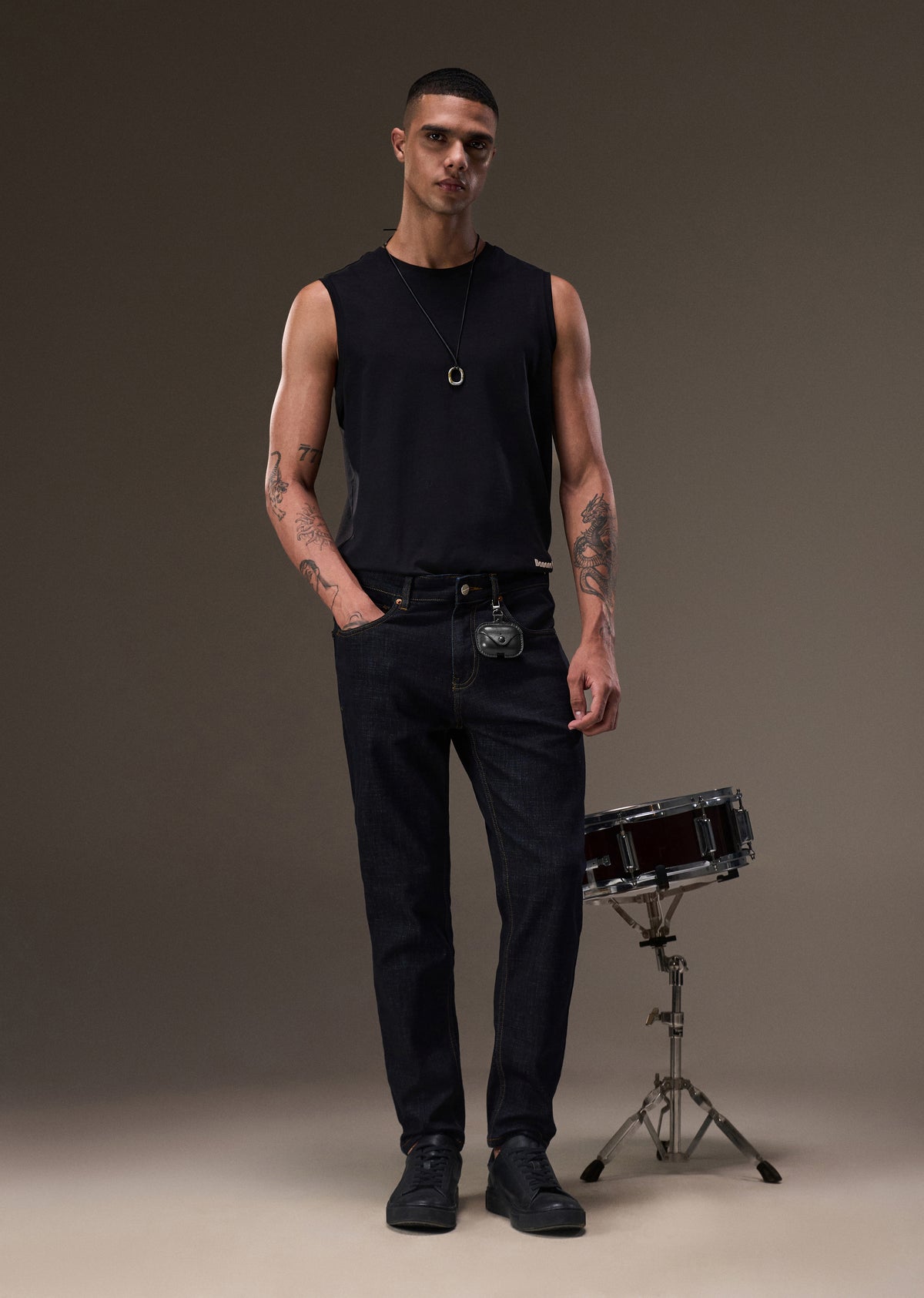 Dark Blue Mid Rise Carrot Fit Jeans