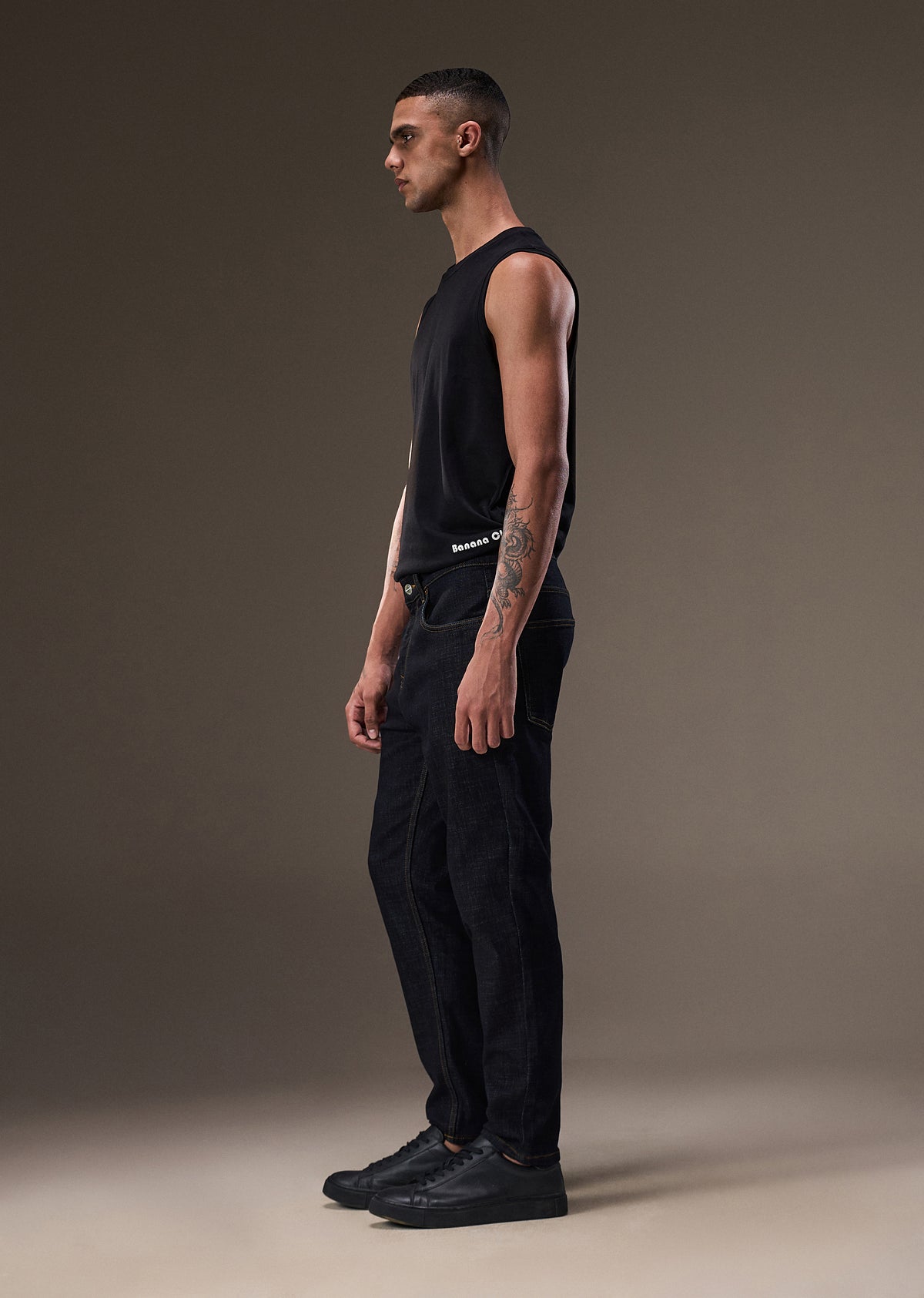 Dark Blue Mid Rise Carrot Fit Jeans