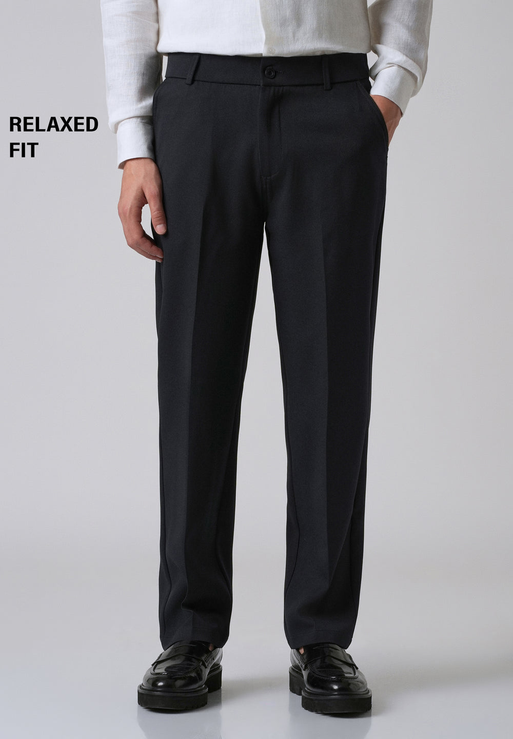 Dark Blue Relaxed Fit Trousers