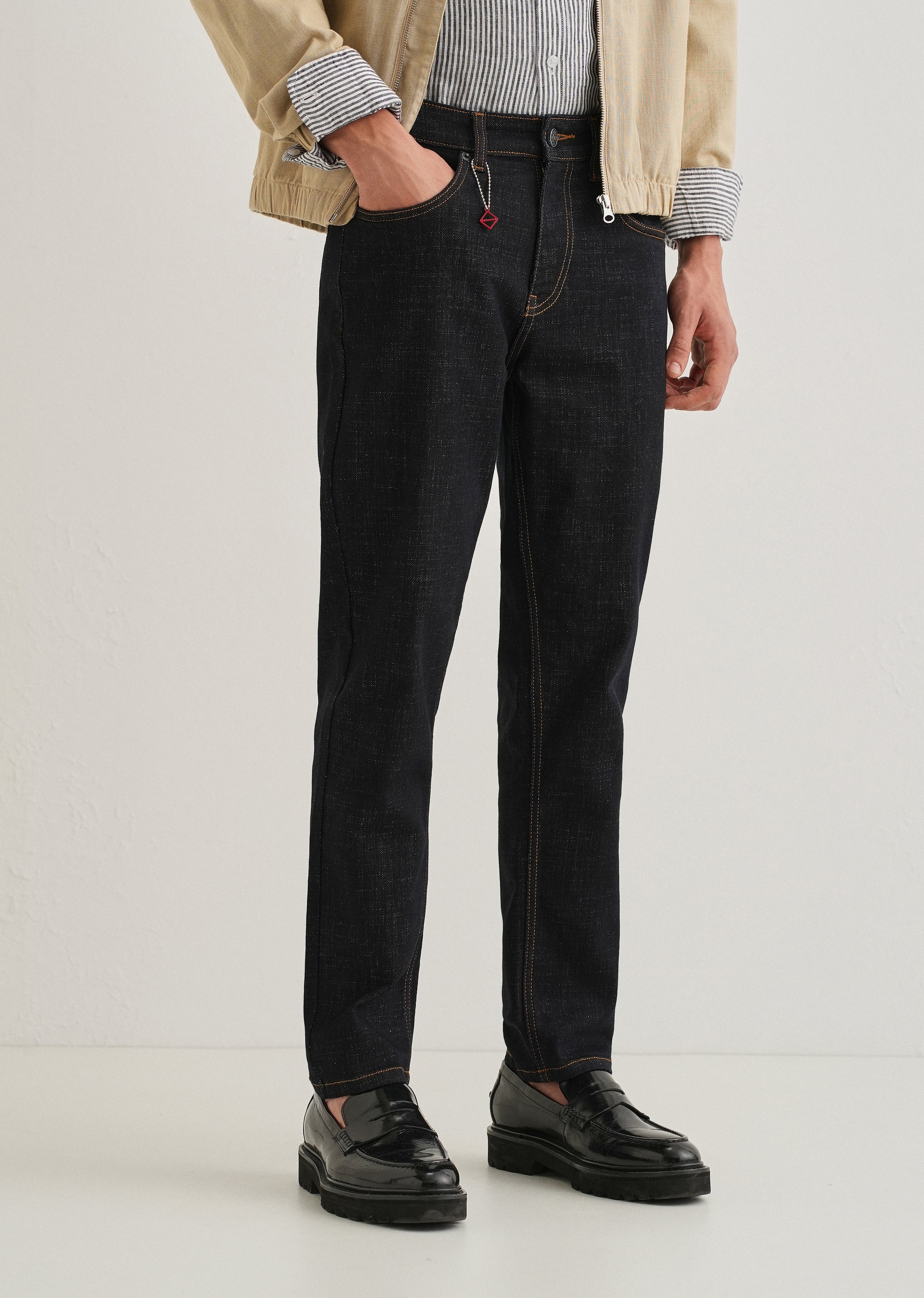 Dark Blue Carrot Fit Jeans