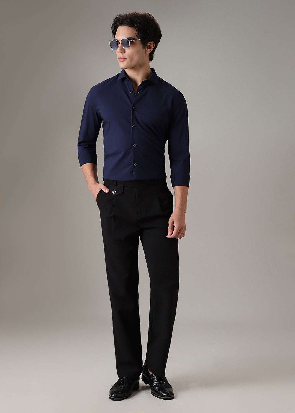 Dark Blue Wrinkle Free Shirt