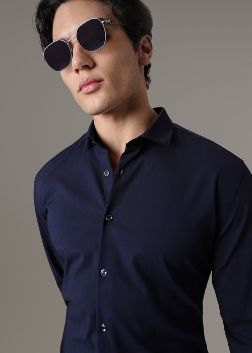 Dark Blue Wrinkle Free Shirt