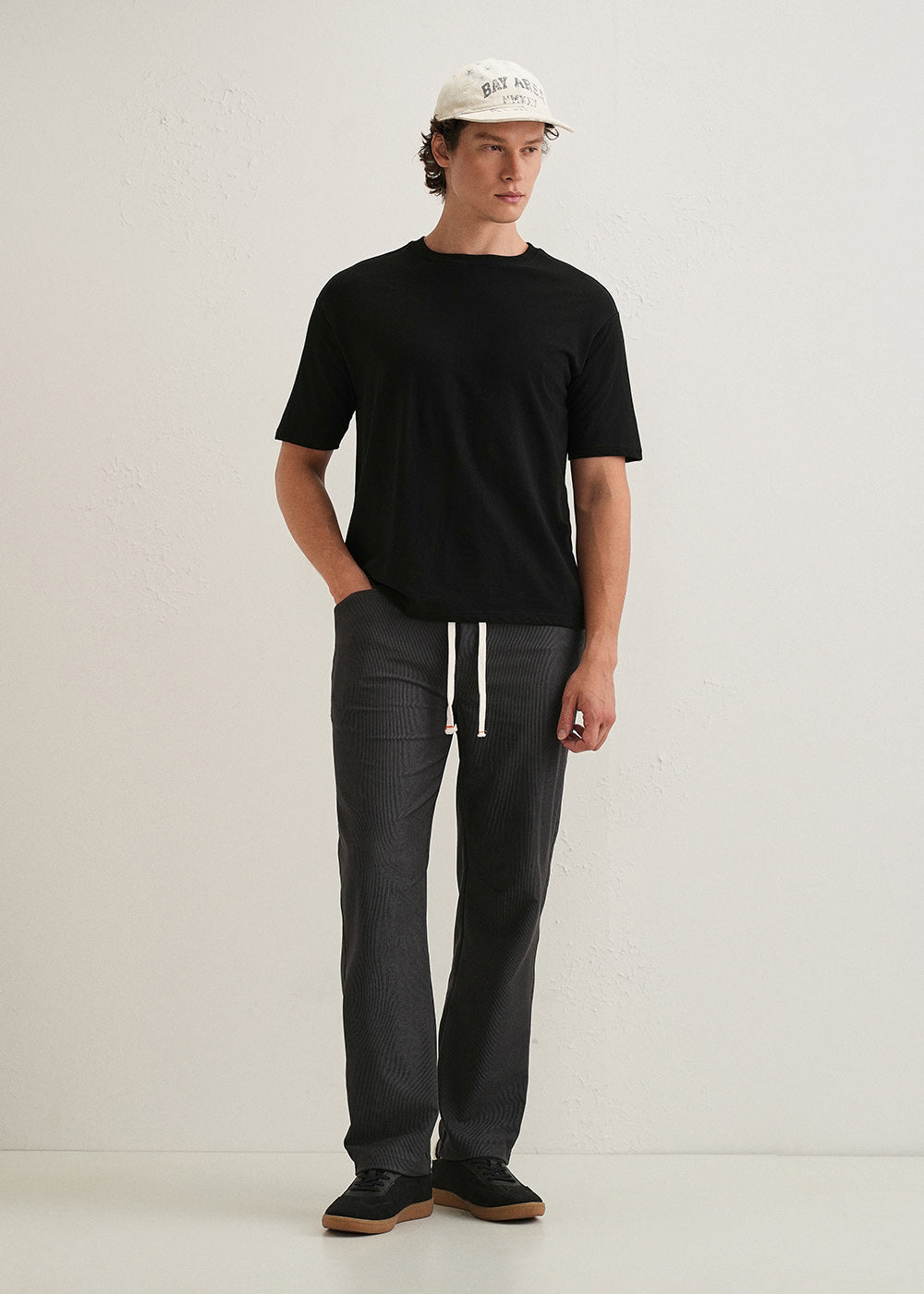 Dark Grey Straight Fit Corduroy Pants