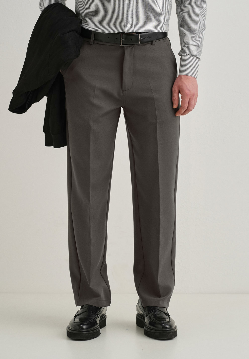 Dark Grey Relaxed Fit Trousers