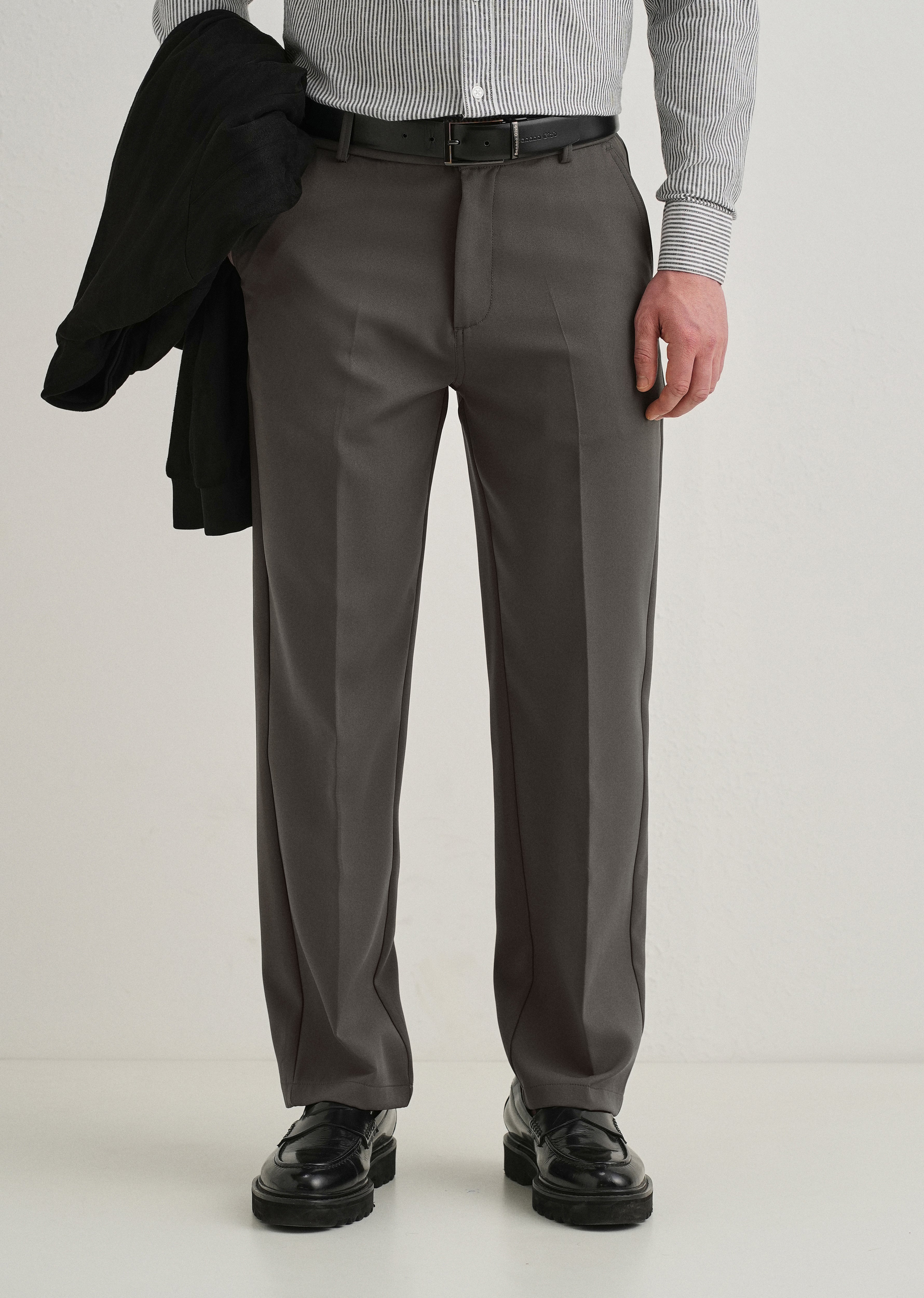 Dark Grey Relaxed Fit Trousers