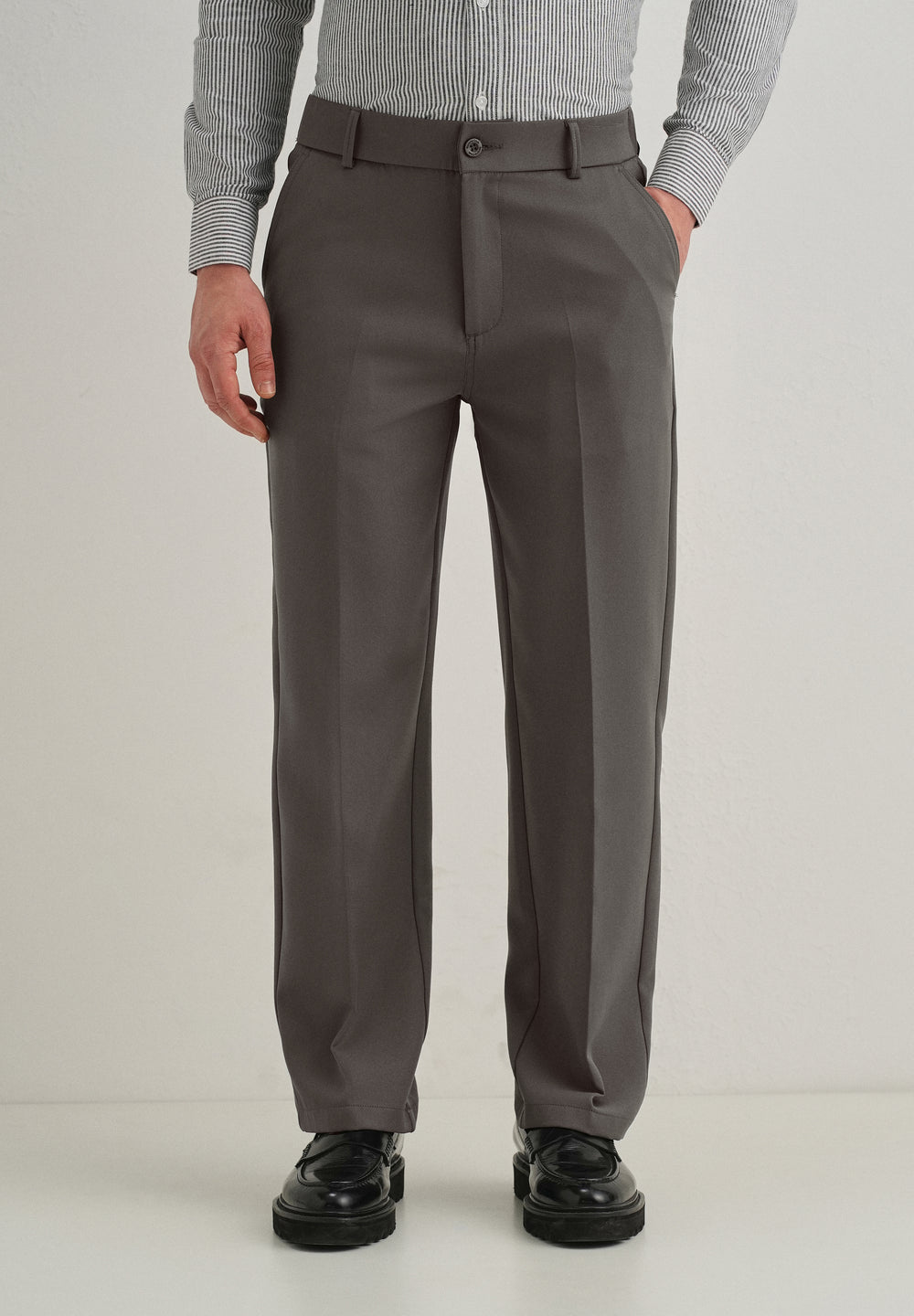 Dark Grey Relaxed Fit Trousers