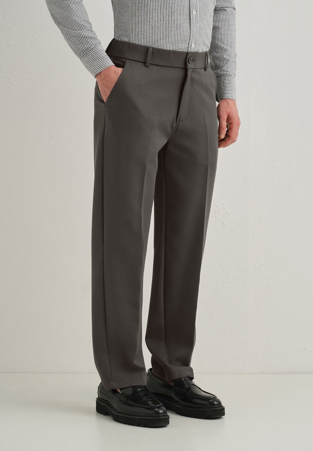 Dark Grey Relaxed Fit Trousers