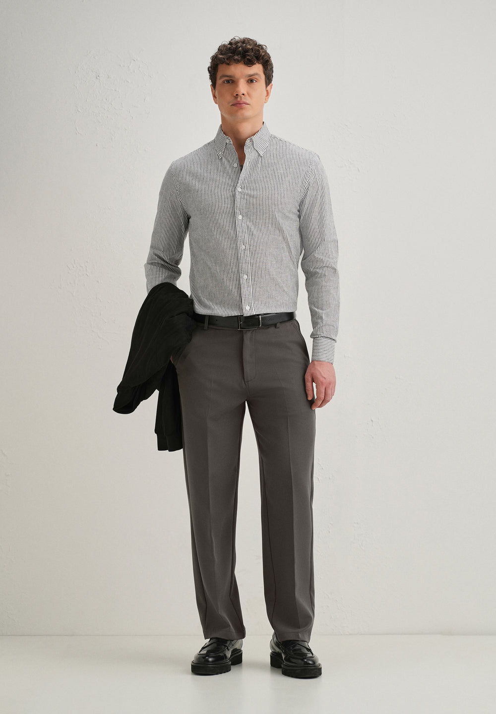 Dark Grey Relaxed Fit Trousers