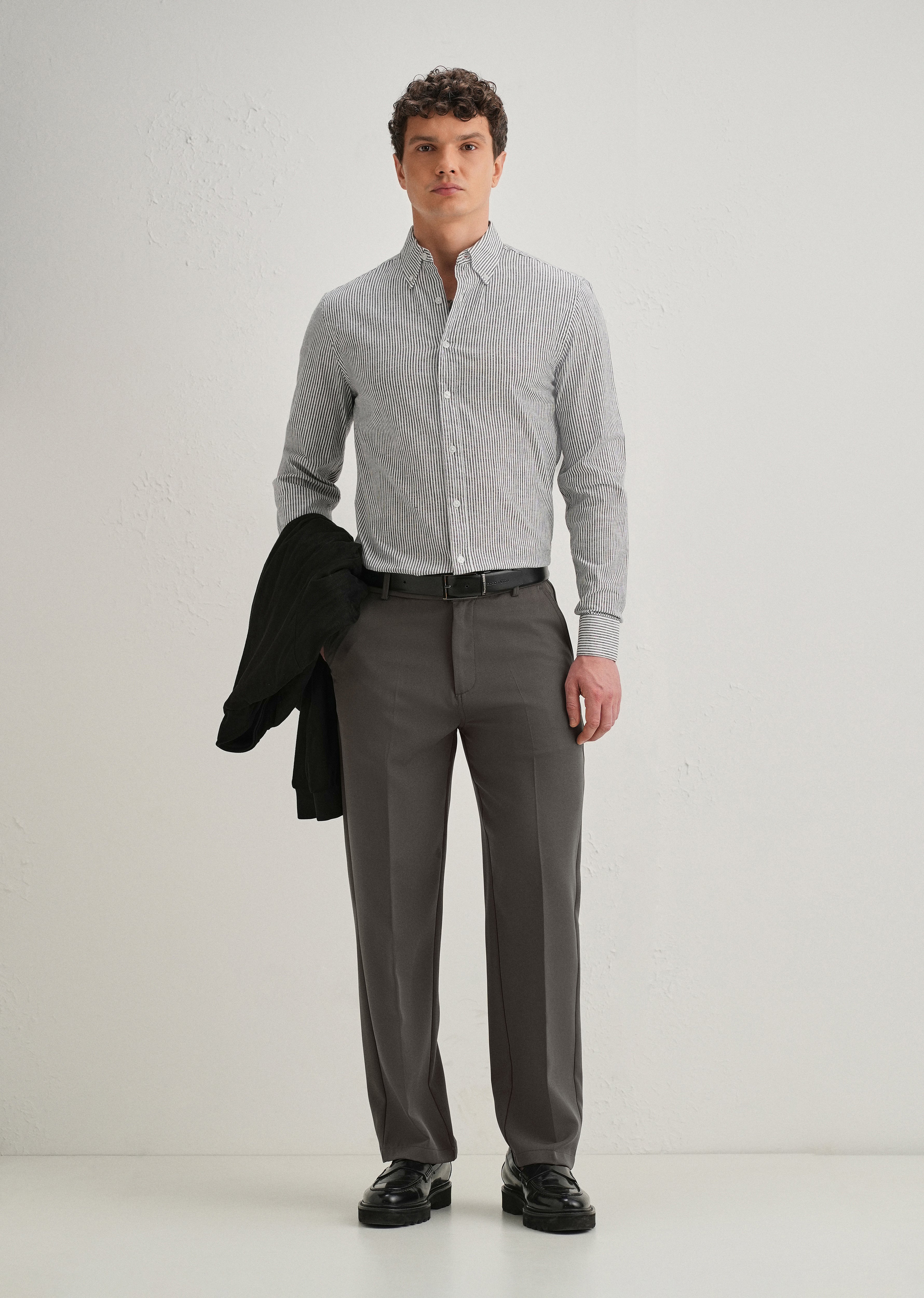 Dark Grey Relaxed Fit Trousers