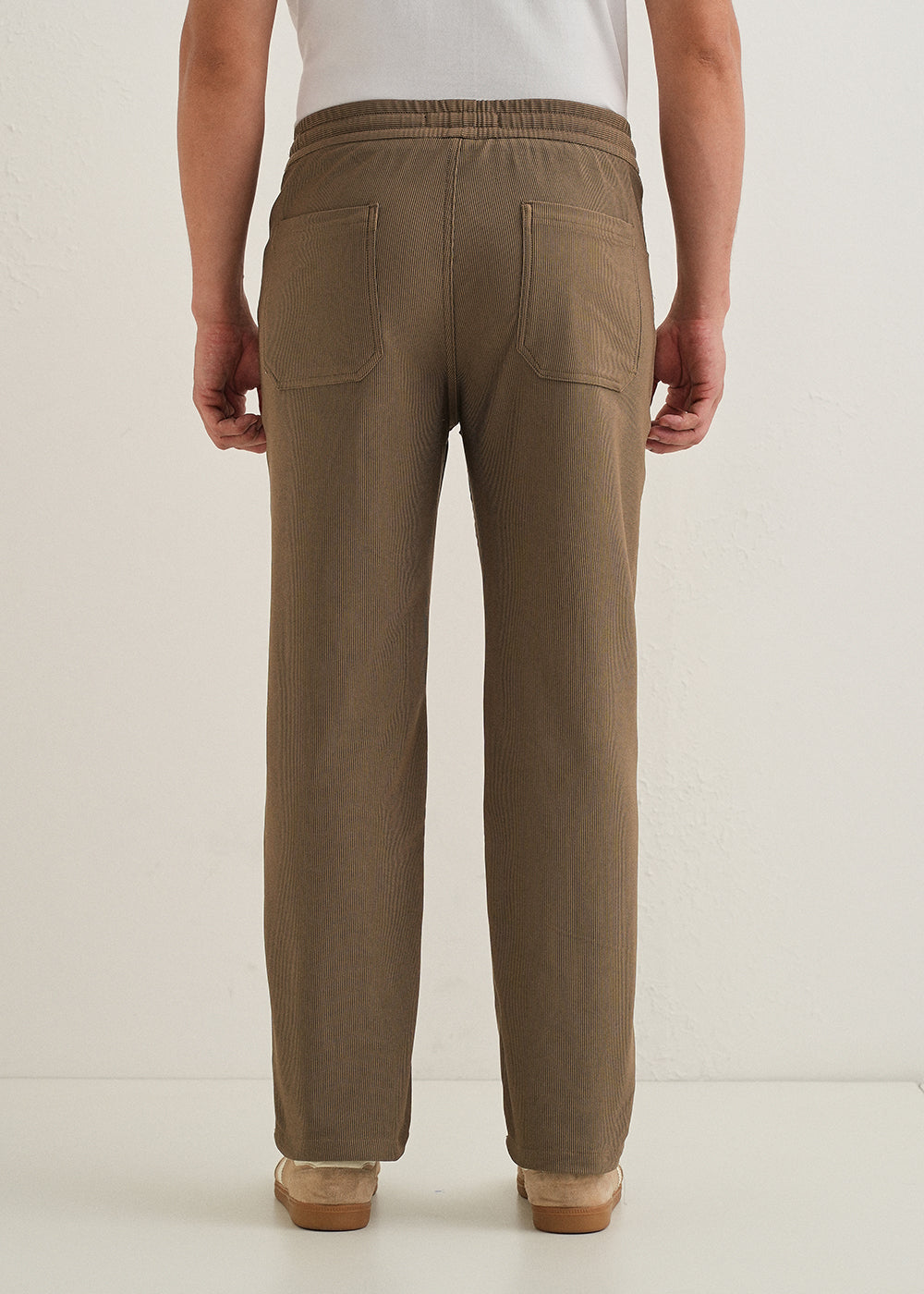 Dark Taupe Straight Fit Corduroy Pants