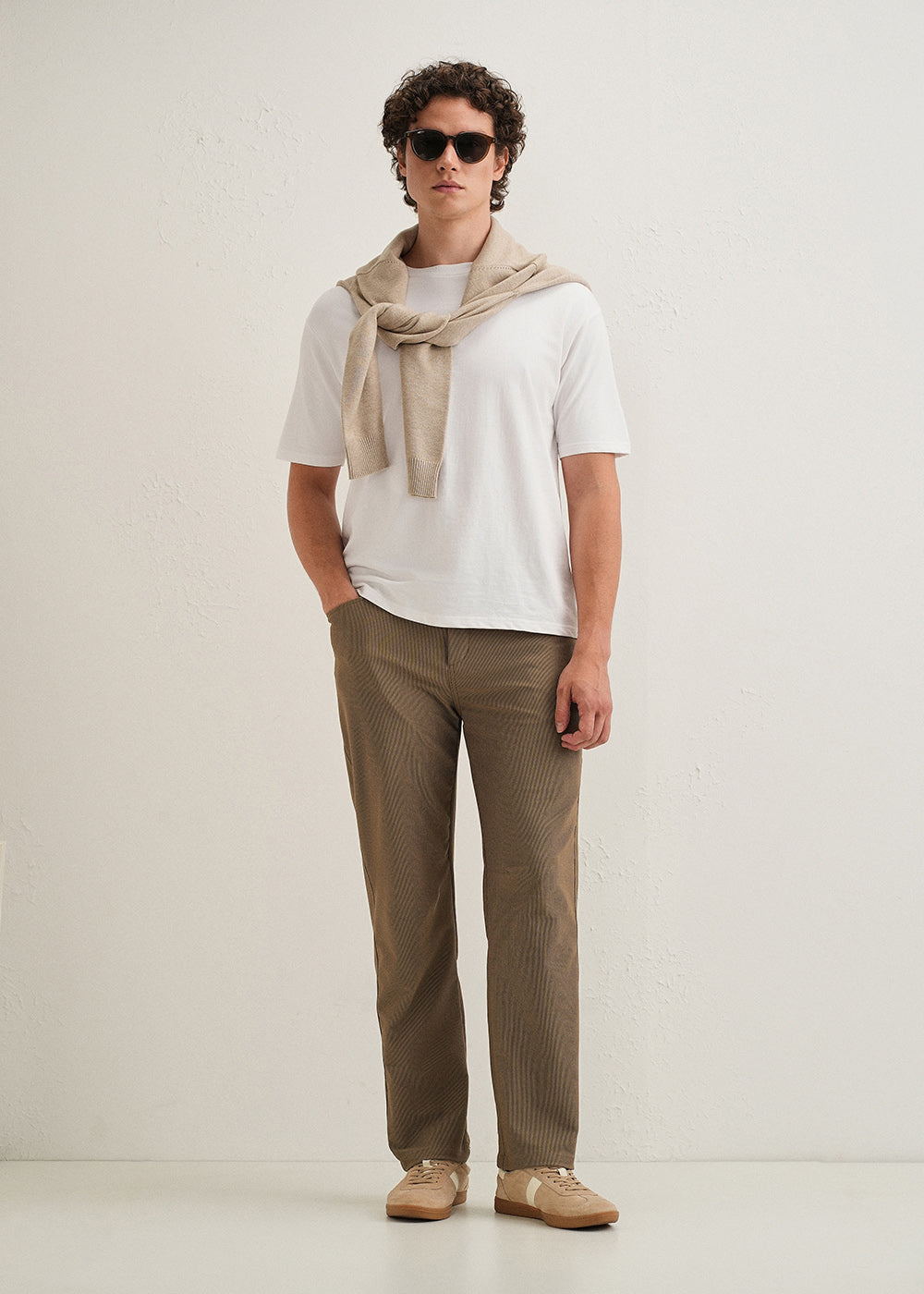 Dark Taupe Straight Fit Corduroy Pants