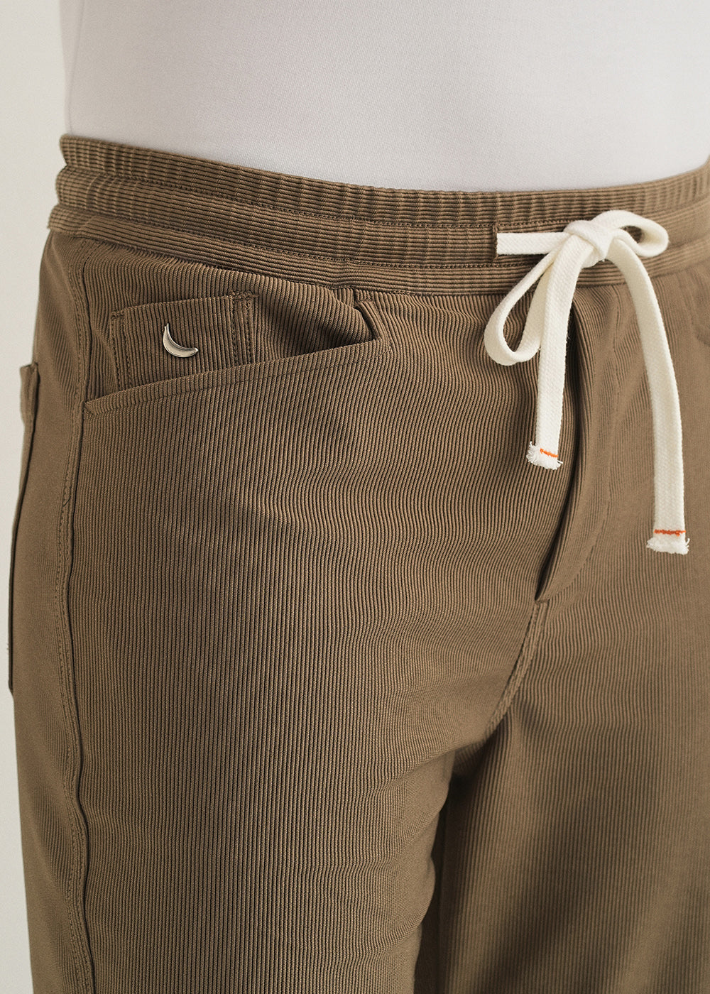 Dark Taupe Straight Fit Corduroy Pants