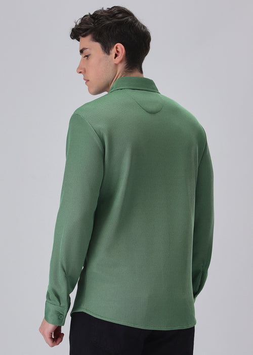 Sage Green Plain Knitted Shirt