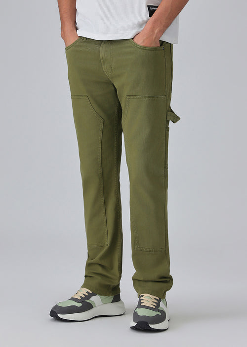 Dark Olive Green Cargo Denim