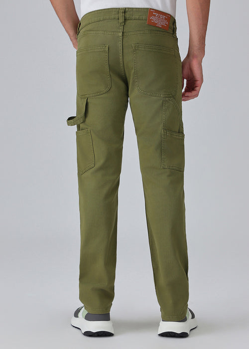 Dark Olive Green Cargo Denim