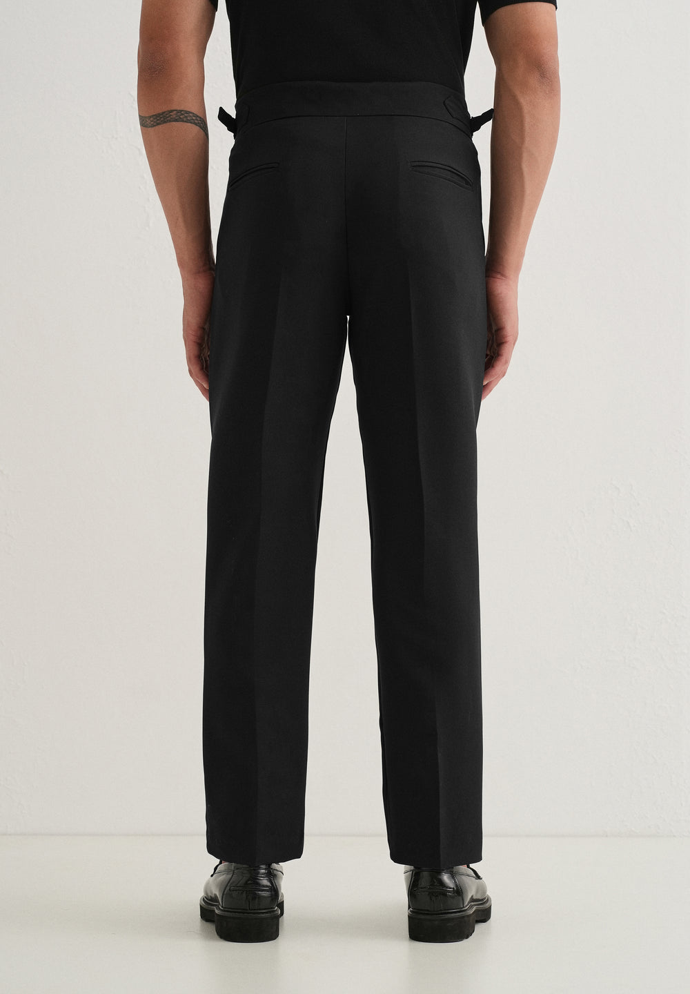 Deep Black Pleated Gurkha Pant